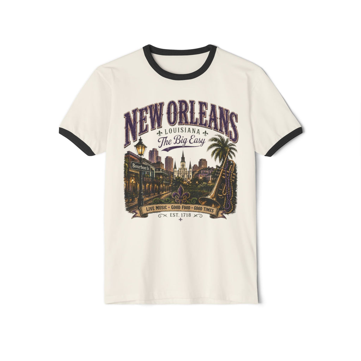 New Orleans Big Easy Ringer Shirt | Vintage City Tee
