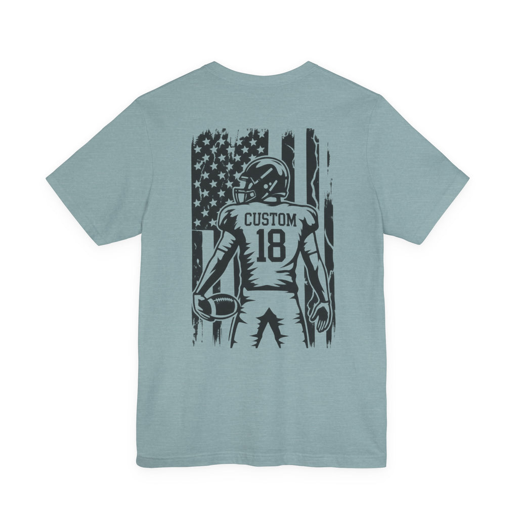 Football Mom Personalized Shirt Custom Player Name Number Helmet Game Day Tee