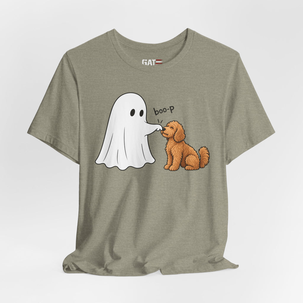 Halloween Ghost & Doodle— "boo-p" Cute Dog Halloween T-Shirt
