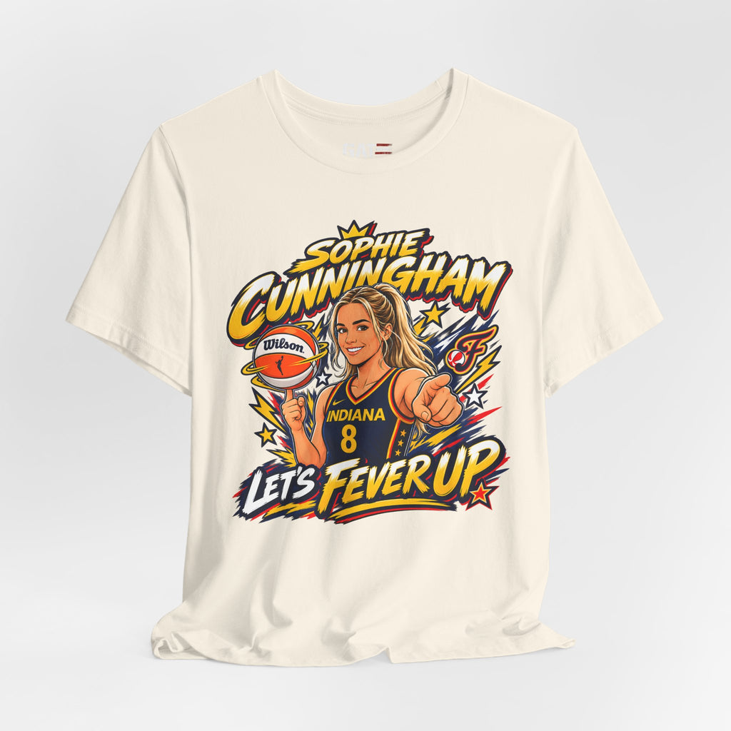 Sophie Cunningham Indiana Fever #8 T-Shirt Fever Up WNBA Basketball Graphic Tee