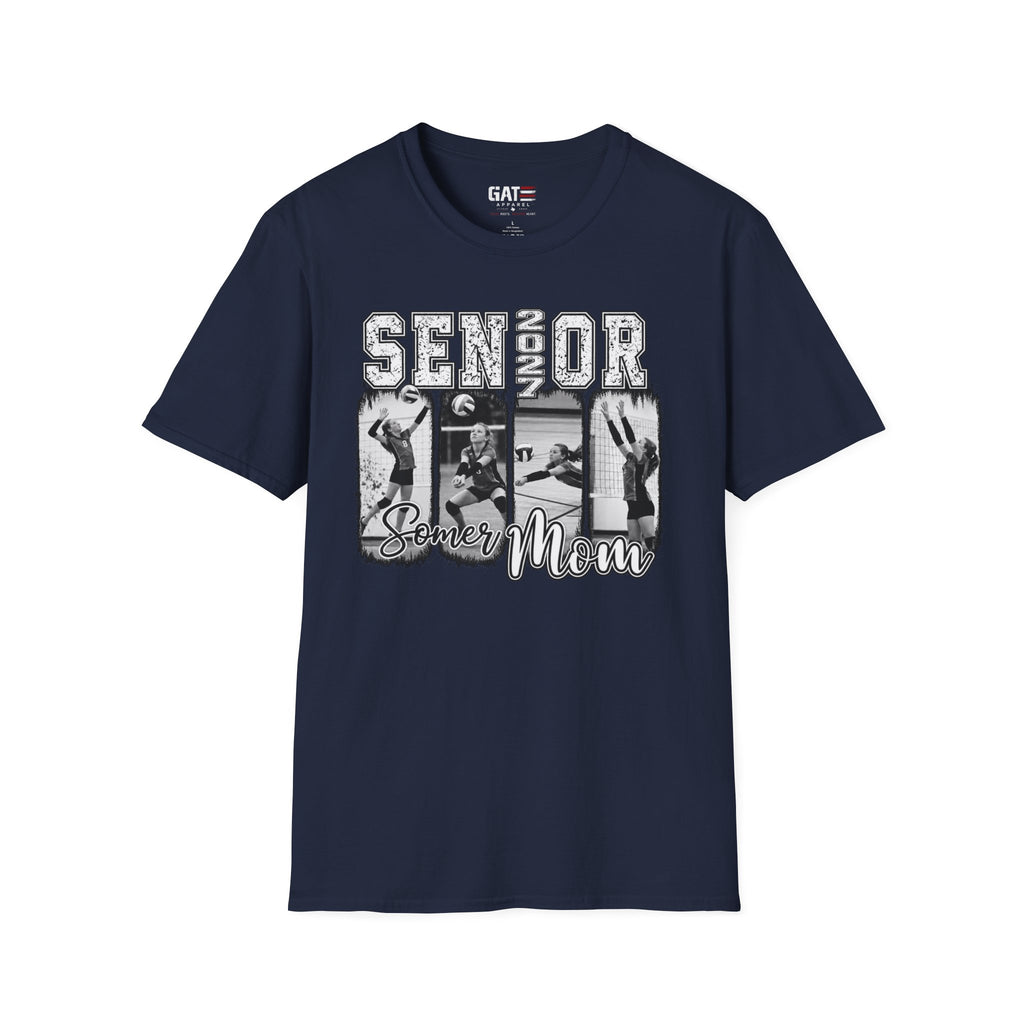 Senior Volleyball Mom T‑Shirt Personalized Photos and Name