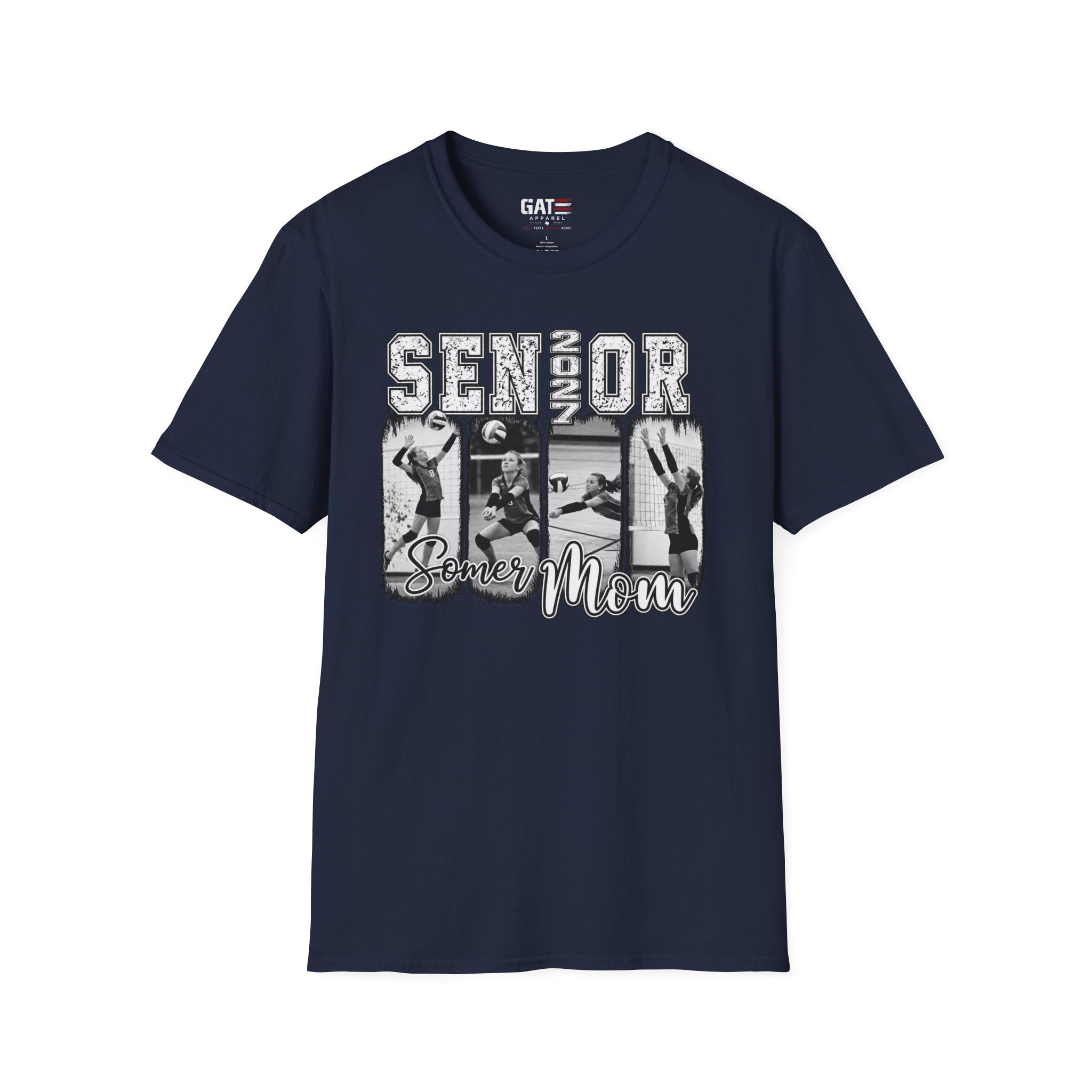Senior Volleyball Mom T‑Shirt Personalized Photos and Name