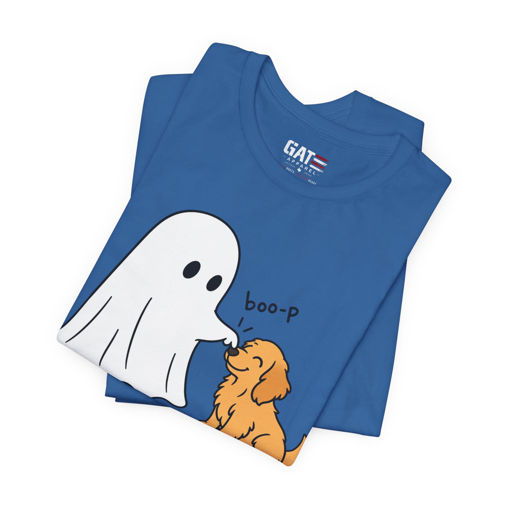 Halloween Ghost & Golden Retriever — "boo-p" Cute Dog Halloween T-Shirt