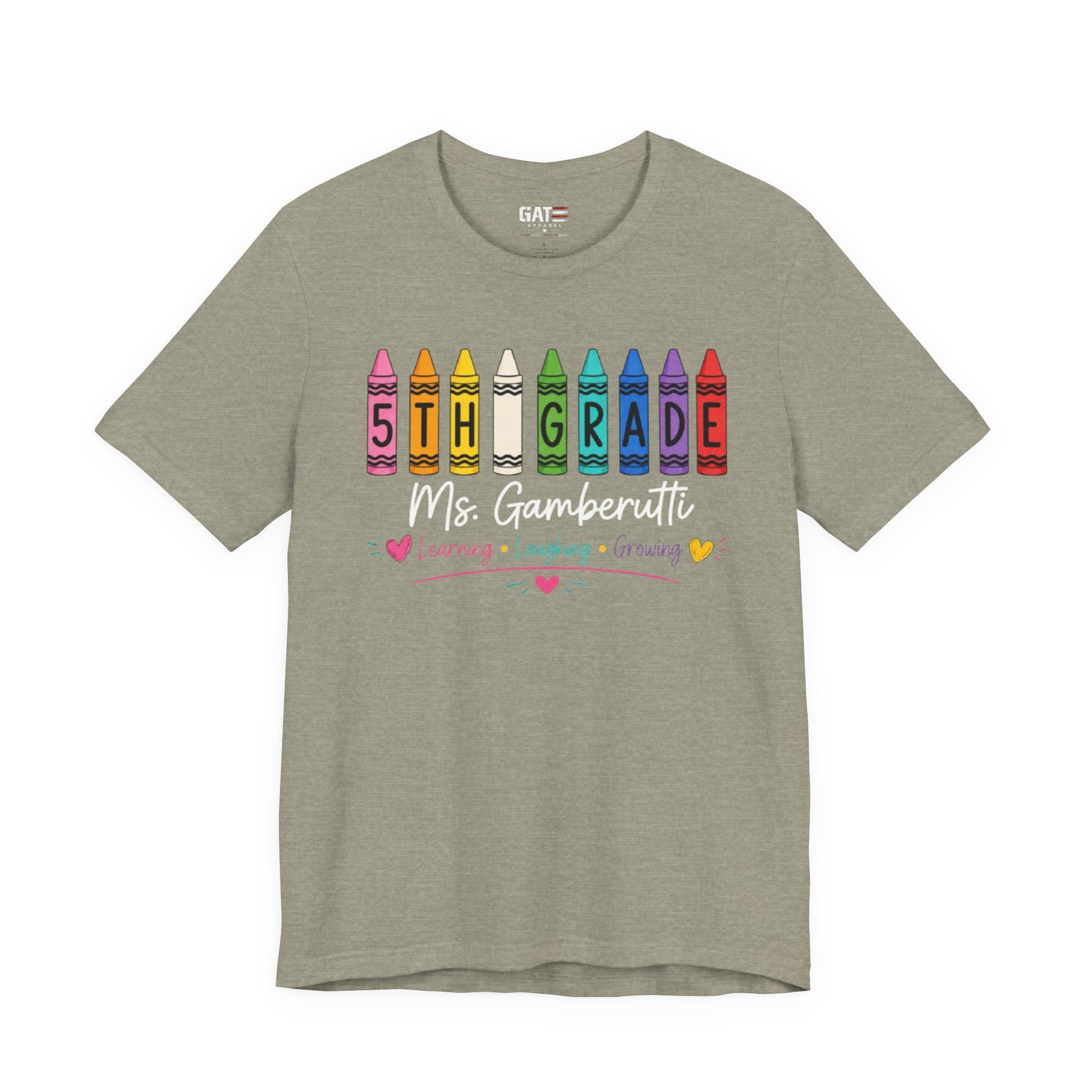 Customize Grade Level and Name Teacher Crayon Shirt