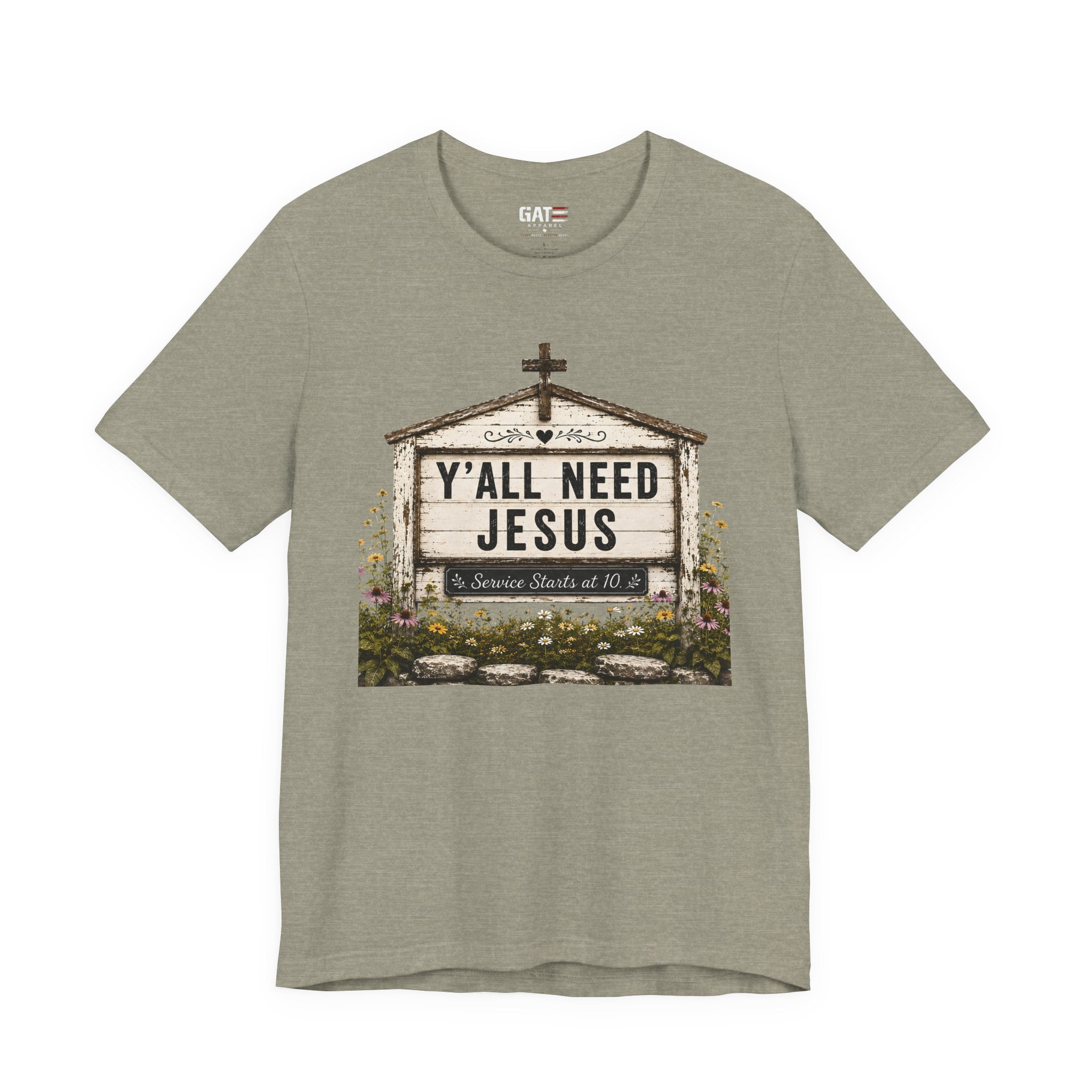 Y'all Need Jesus, Christian Shirt for Women, Rustic Faith Graphic Tee, Country Western Shirt, Farmhouse Christian Gift, Cowgirl Church Tee