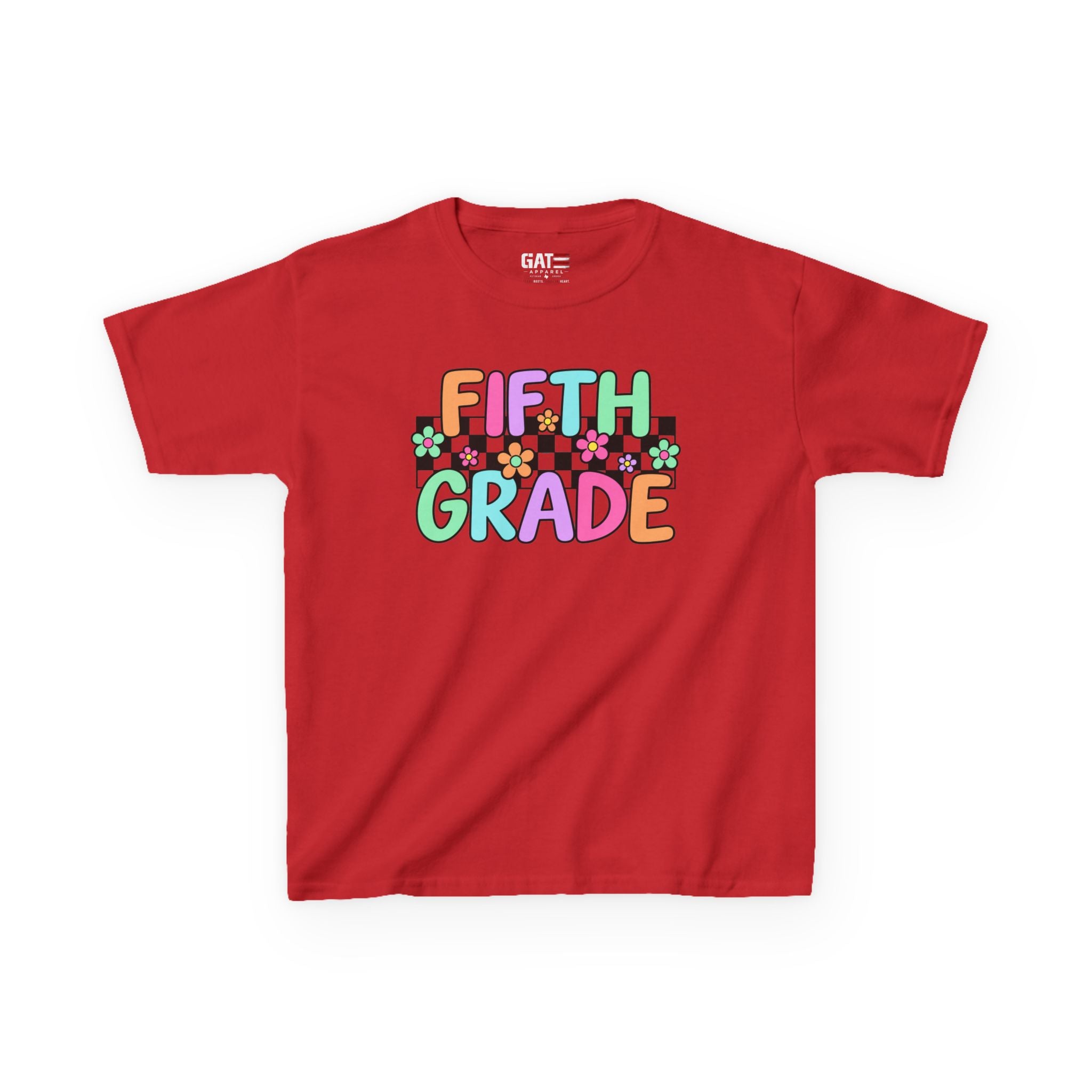 Custom Grade Level Shirt for Kids – Retro Checkered Floral Back to School Tee