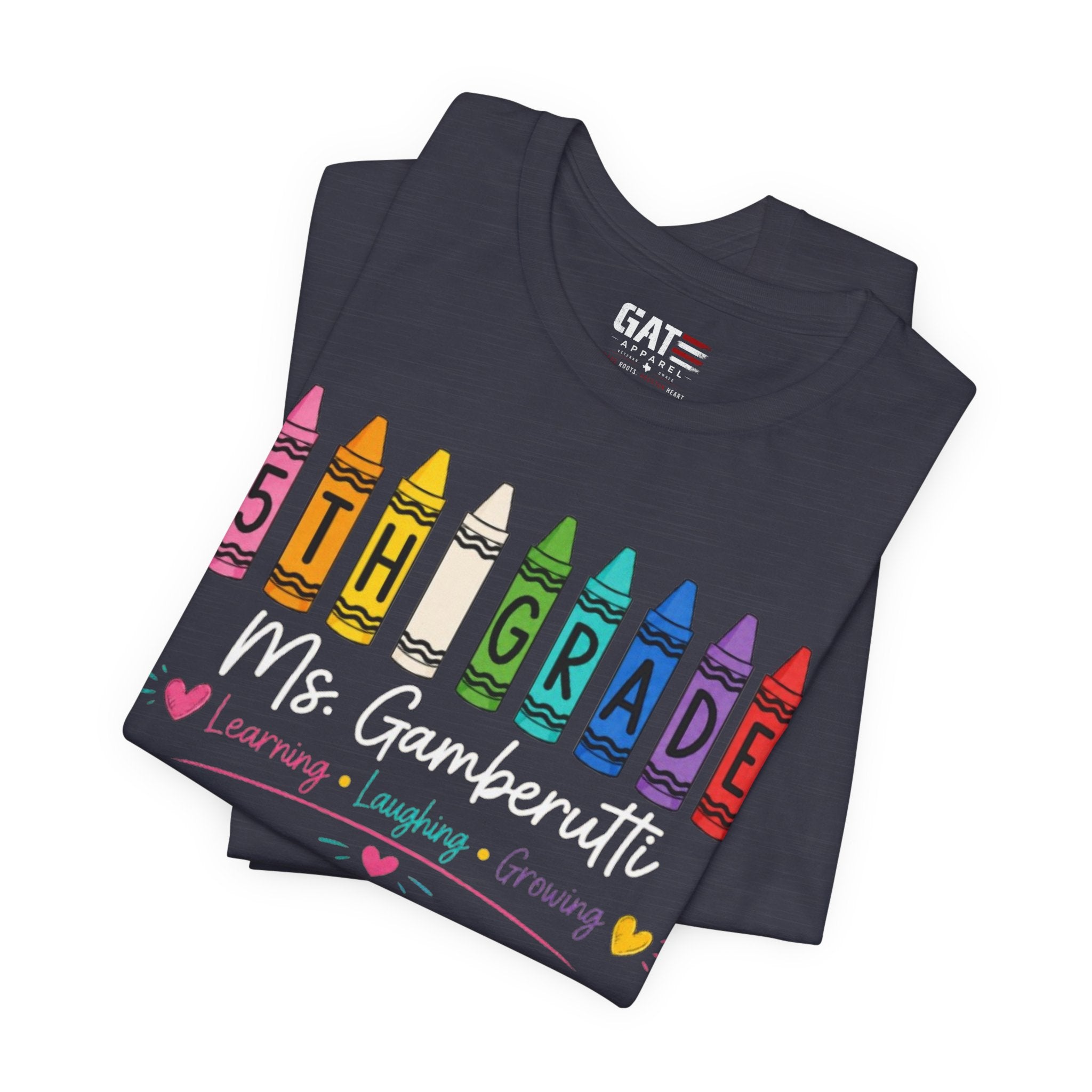 Customize Grade Level and Name Teacher Crayon Shirt