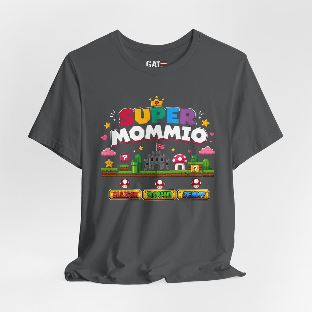 Super Mommio pixel game design T-Shirt | Retro video game mom tee