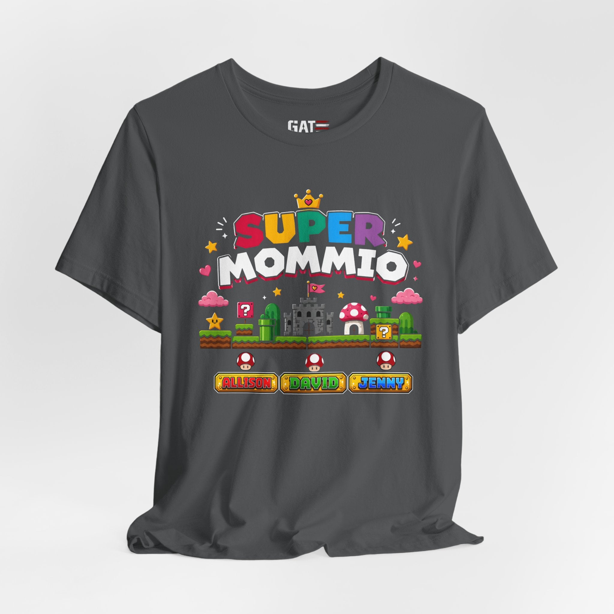 Super Mommio pixel game design T-Shirt | Retro video game mom tee