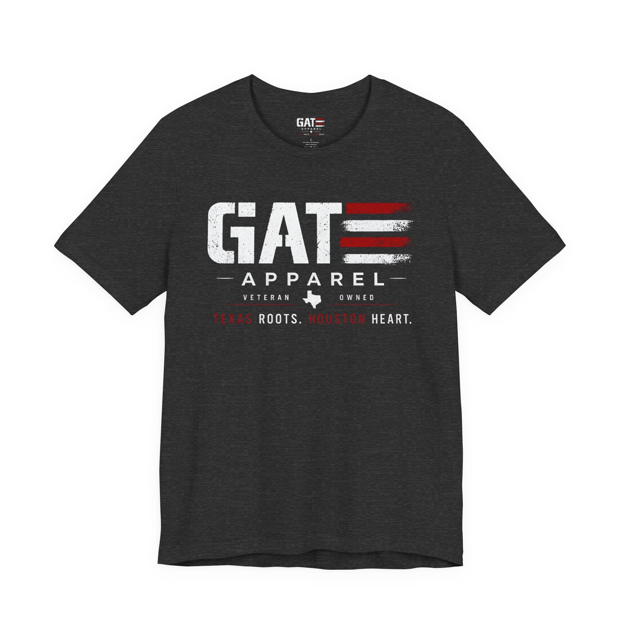 Official Gat Apparel Texas Roots Austin Heart T-Shirt | Vintage Flag Logo, GAT Logo