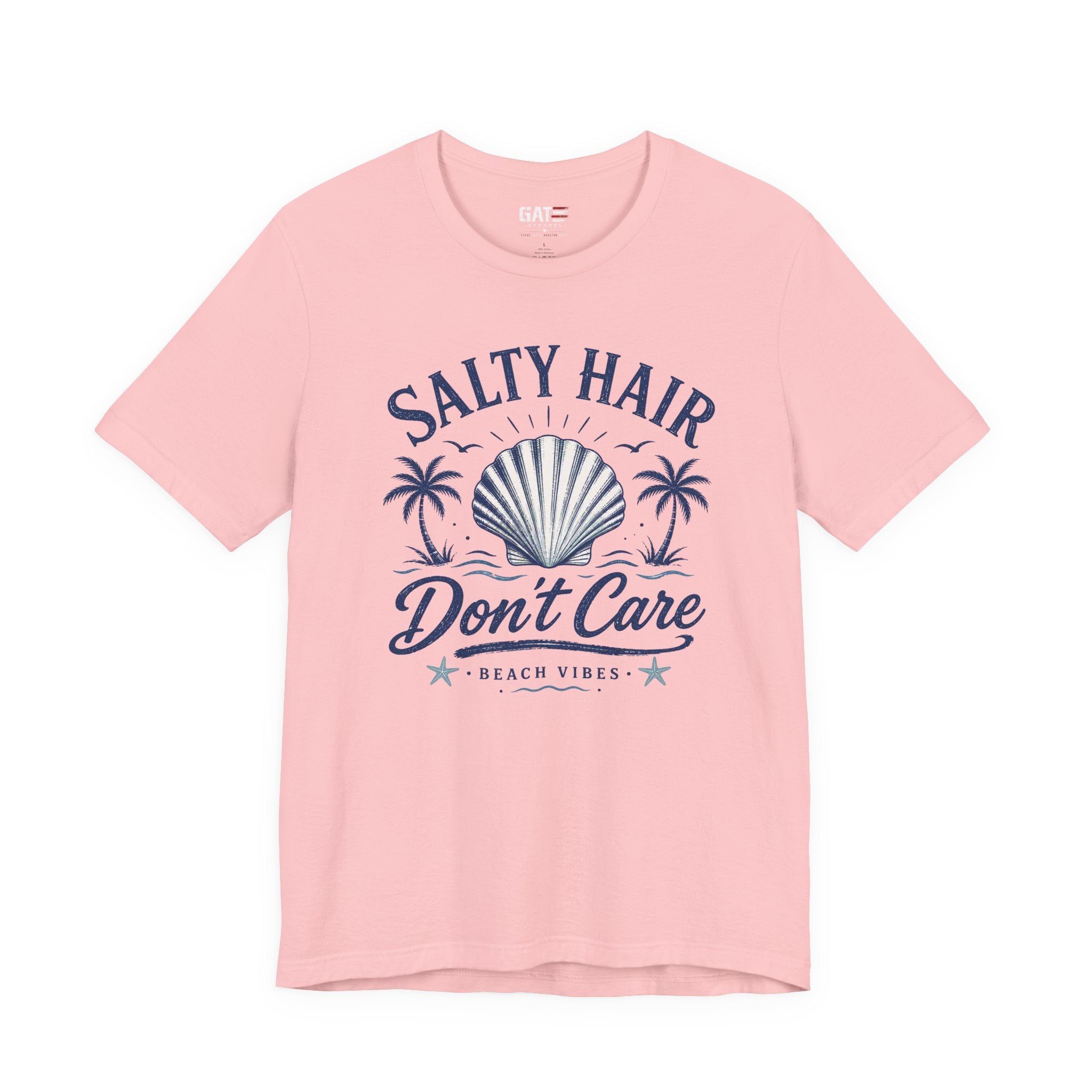 Salty Hair Don't Care T‑Shirt — Beach Vibes Shell Graphic Tee