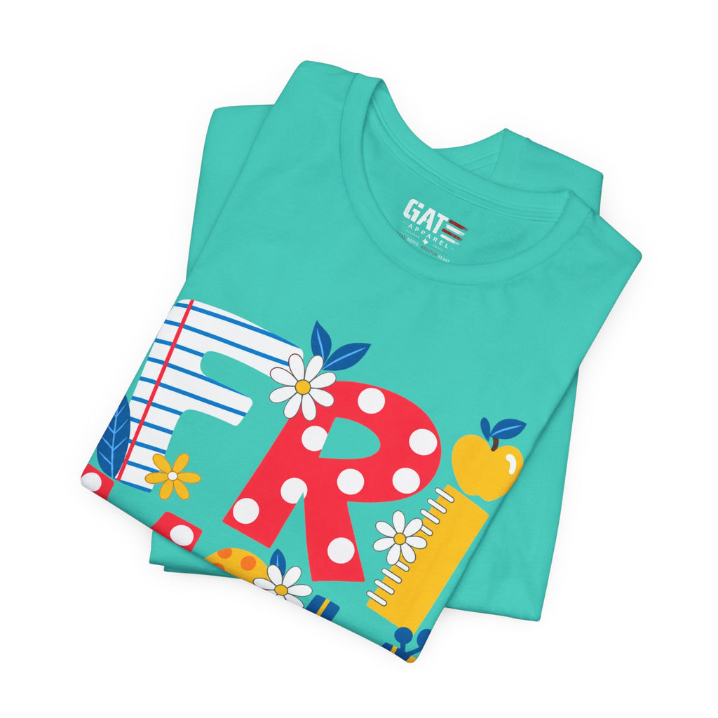 Teacher shirt FRIYAY Floral Tee — Colorful Spring Graphic T‑Shirt