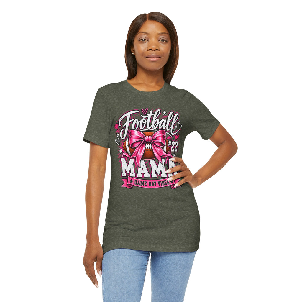 Football Mom Personalized Shirt Custom Player Name Number Helmet Game Day Tee