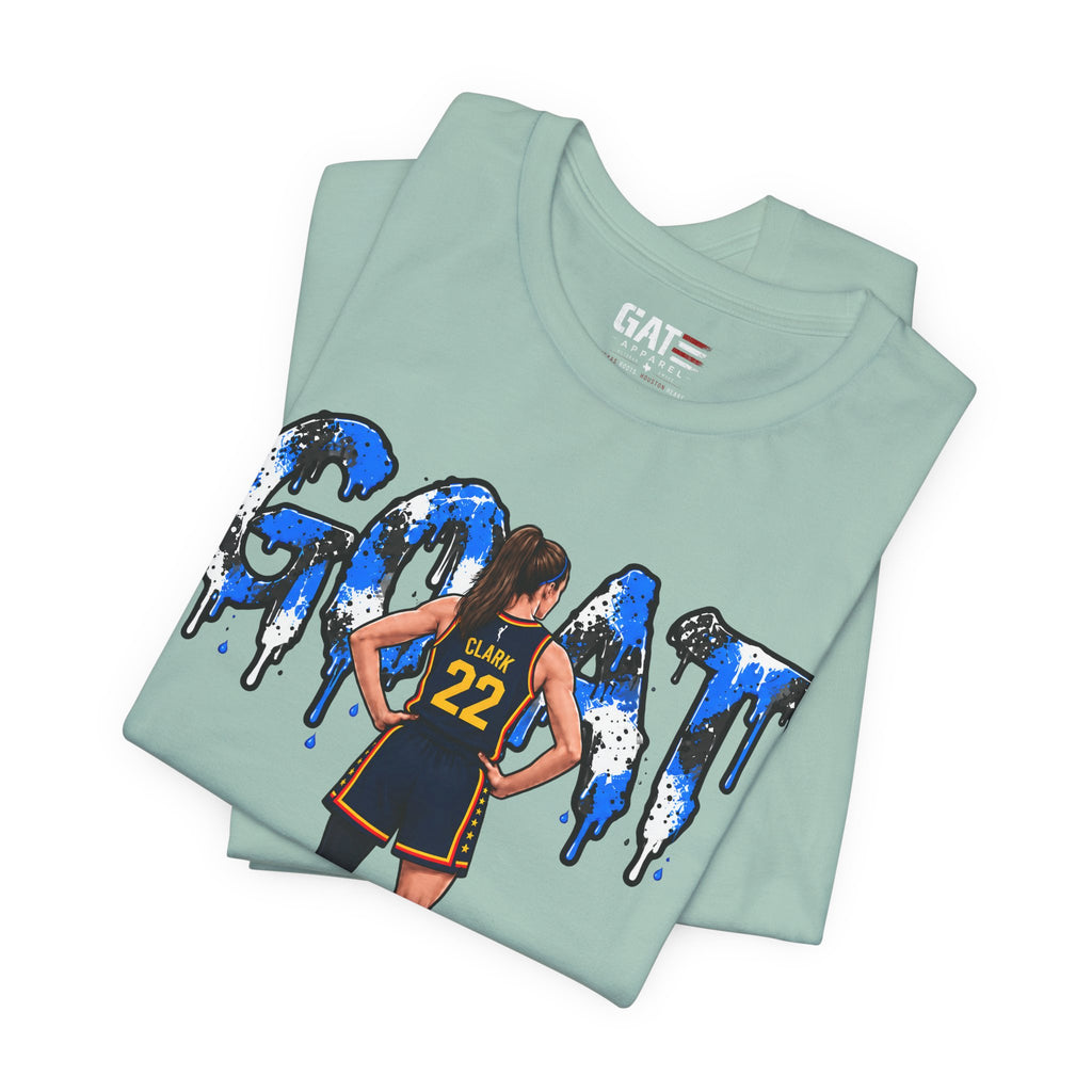 Caitlin Clark Caitlin 1s GOAT Blue Paint Sneaker Shirt