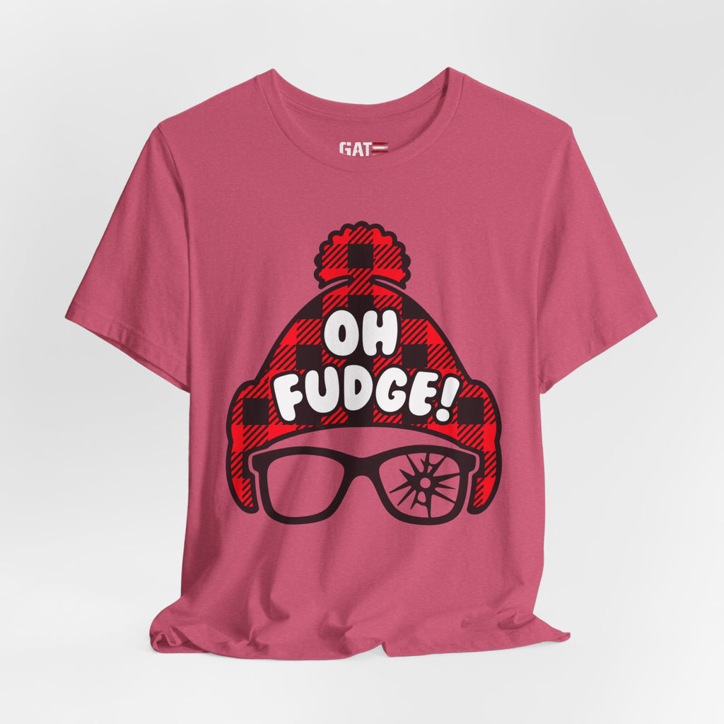 Oh Fudge! Plaid Beanie Graphic Tee — Funny Holiday Winter Shirt