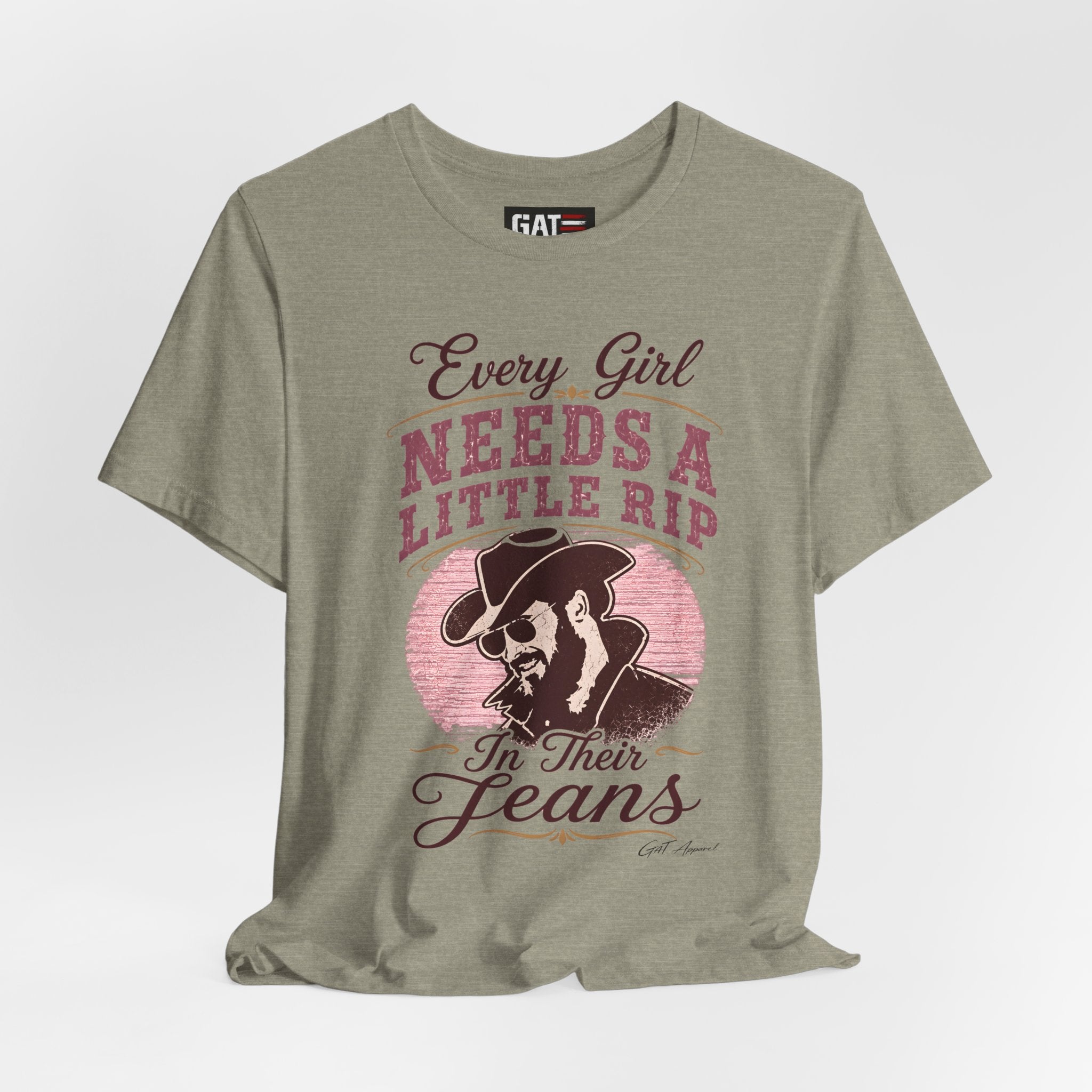 Every Girl Needs A Little Rip In Their Jeans Pink Text Shirt | Dutton Ranch| Yellowstone Inspire Shirt