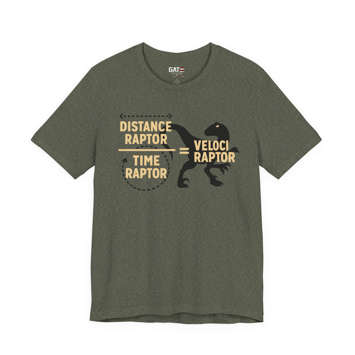 Velociraptor Distance Over Time Shirt | Funny Science Dinosaur Tee