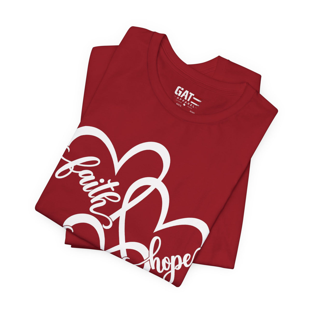 Faith Hope Love Heart T-Shirt — Inspirational Christian Tee