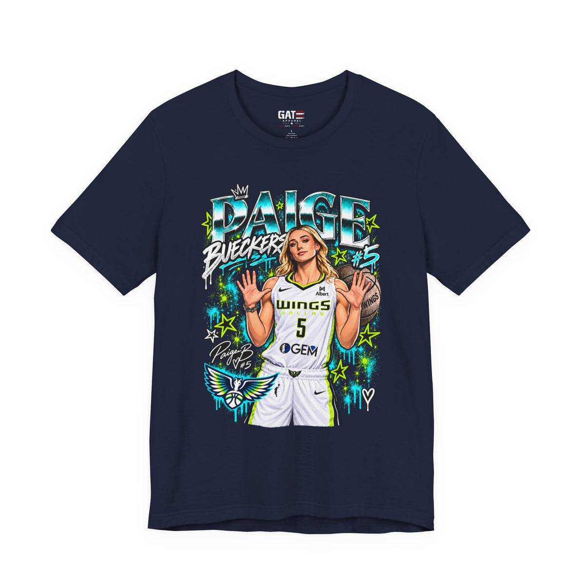 Paige Bueckers #5 basketball tee alternate mockup