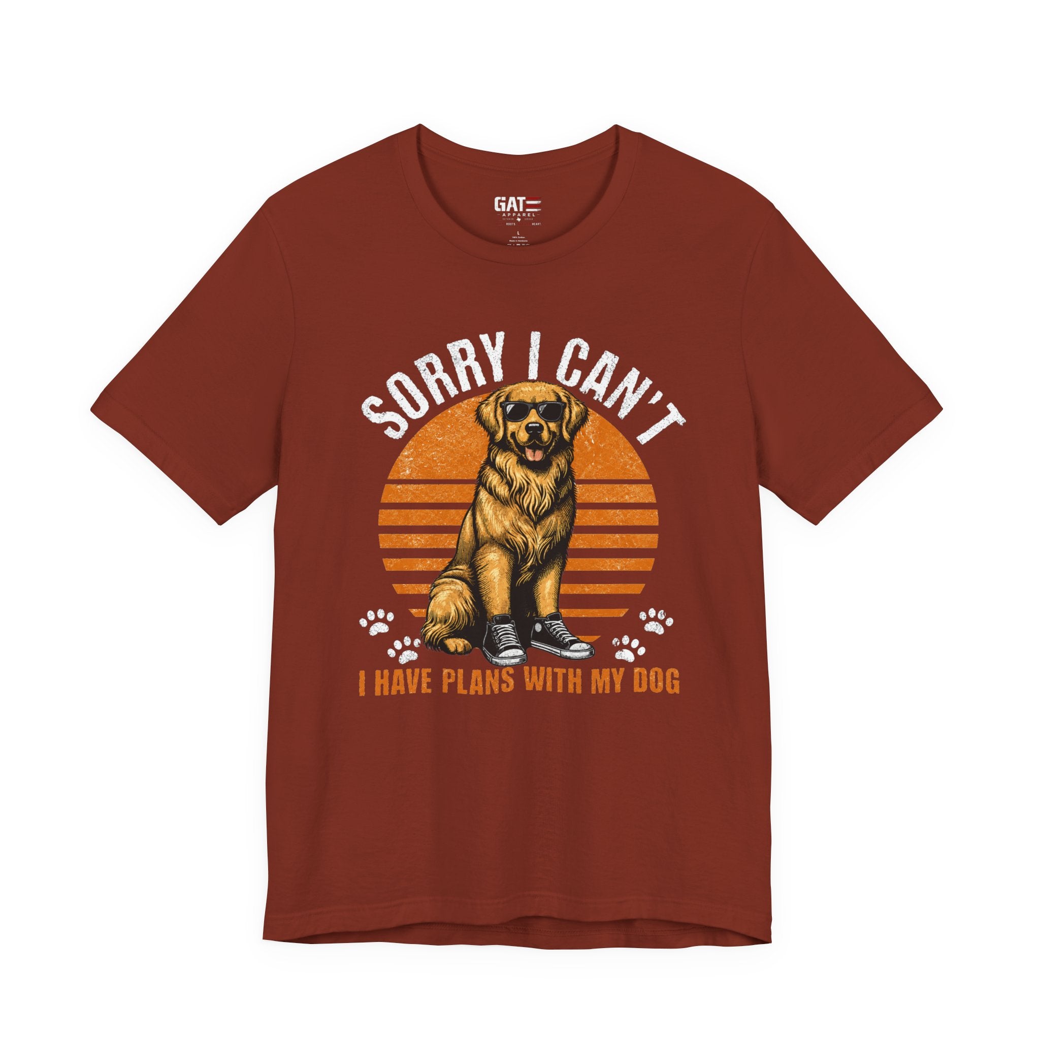 Sorry I Can’t I Have Plans With My Dog T‑Shirt — Golden Retriever Dog Lover Tee