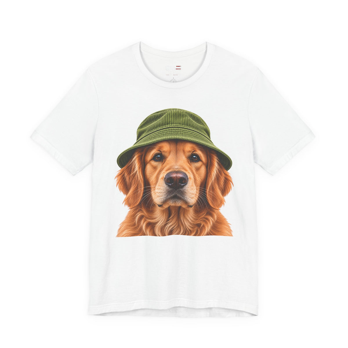 Golden retriever wearing a beanie graphic T-shirt - alternate product photo 5