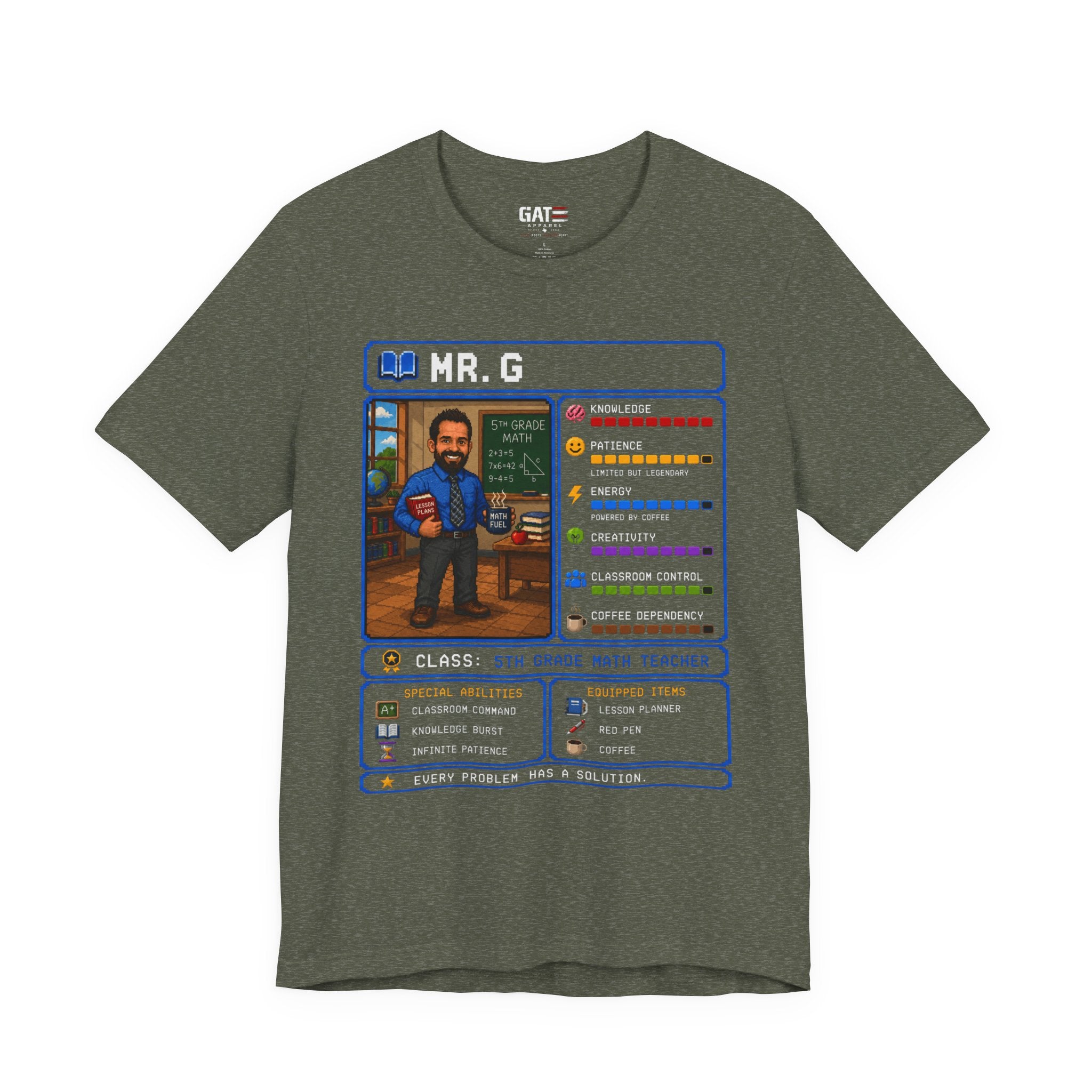 Custom Math Teacher RPG Character Shirt | Personalized Teacher Gift