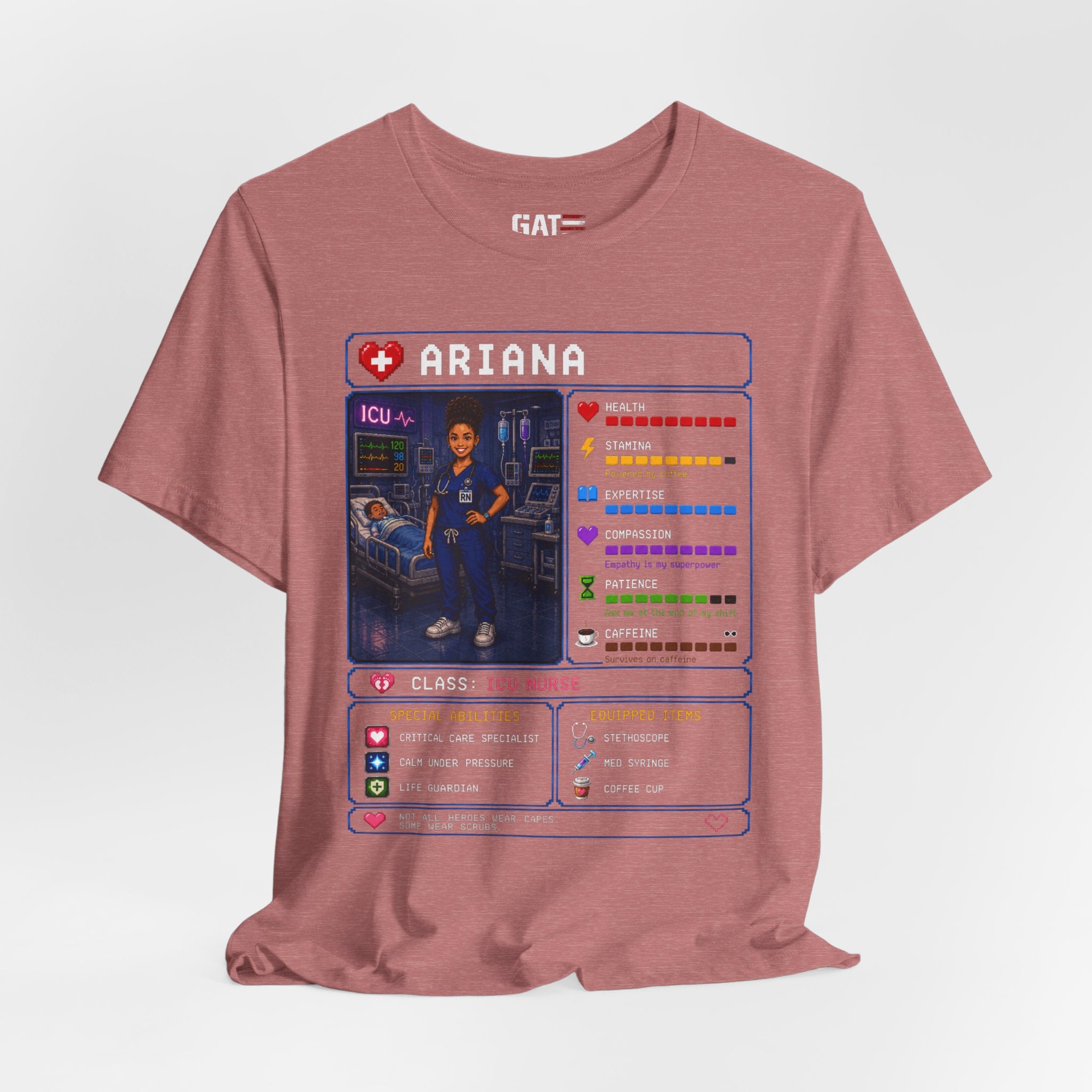 Custom ICU Nurse RPG Character Shirt | Personalized Nurse Gift