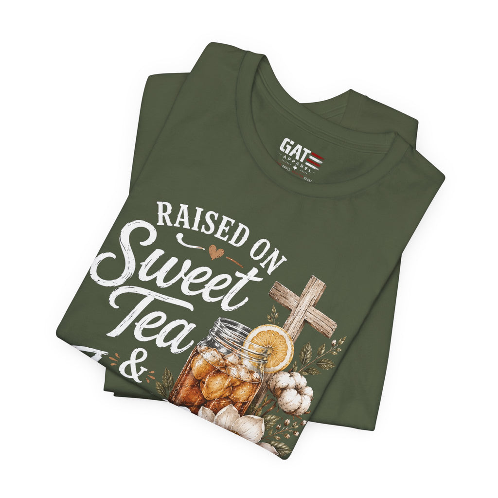 Southern Christian Shirt, Faith Graphic Tee, Sweet Tea Lover Shirt, Country Living Tee, Rustic Farmhouse Gift, Southern Mom Tee