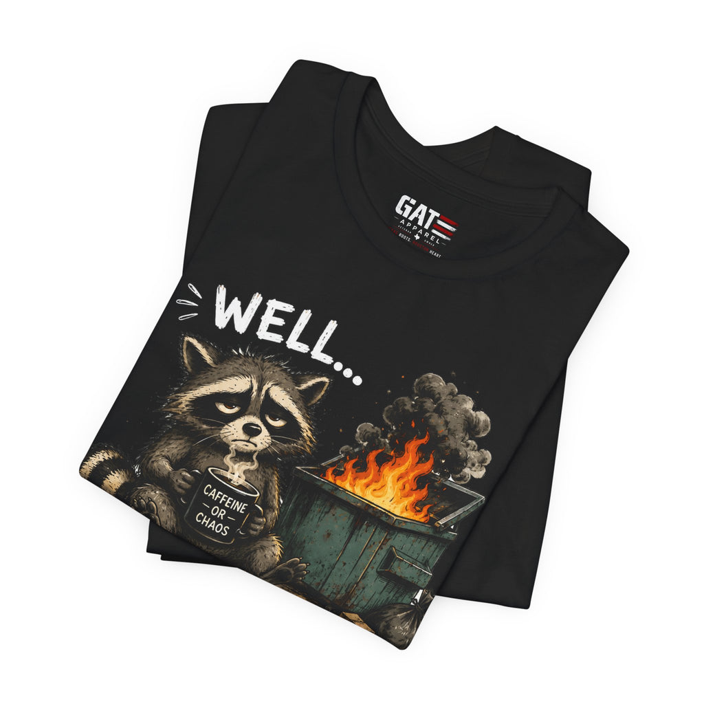Funny Raccoon Shirt, Coffee Lover Shirt, Trash Panda Tee, Funny Animal Shirt, Sarcastic Shirt, Coffee Addict Gift, Unisex Graphic Tee