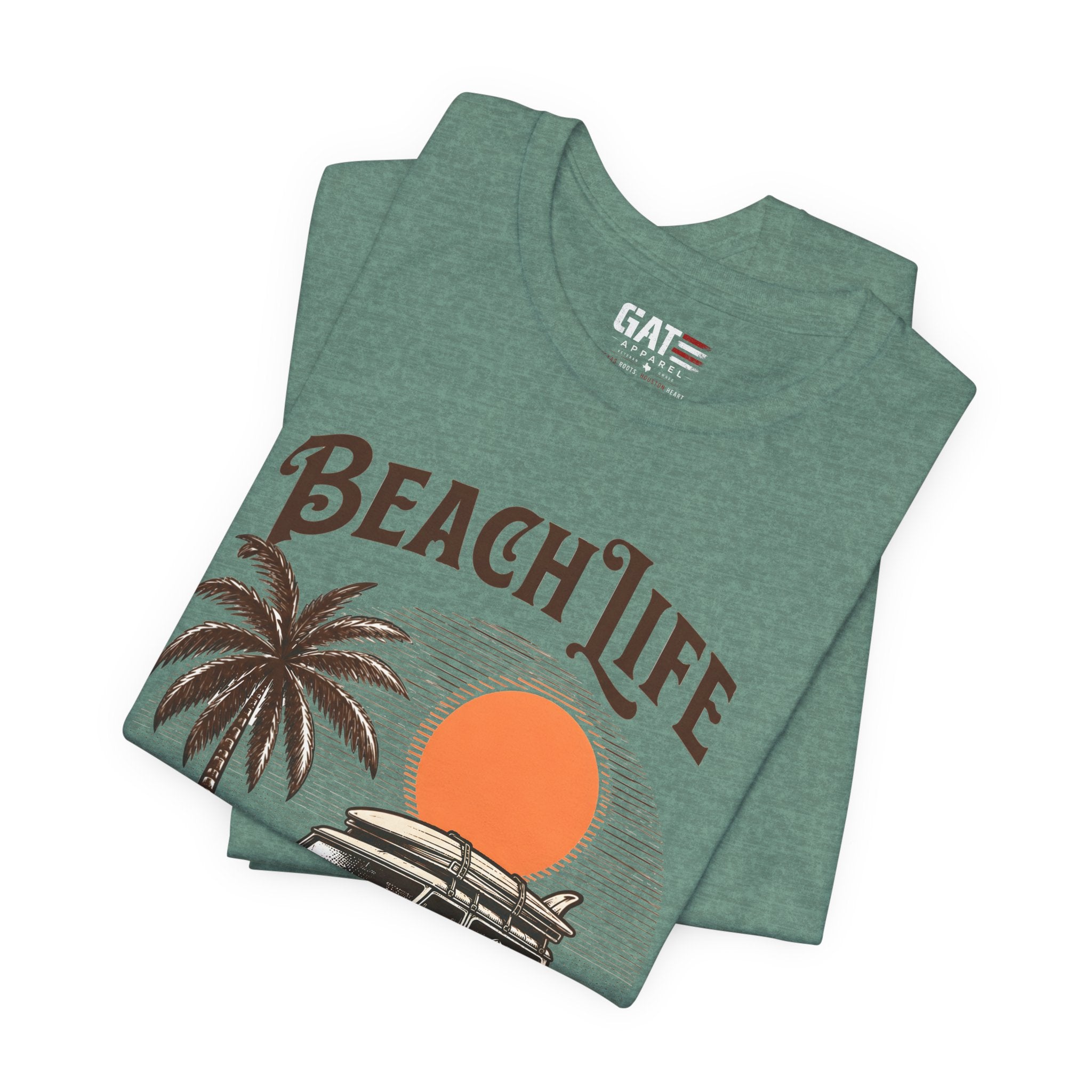 Beach Life Shirt, Retro VW Bus T Shirt, Vintage Camper Van Tee, Coastal Vacation Shirt, Summer Beach Graphic Tee, Surf Style Shirt, Van Life