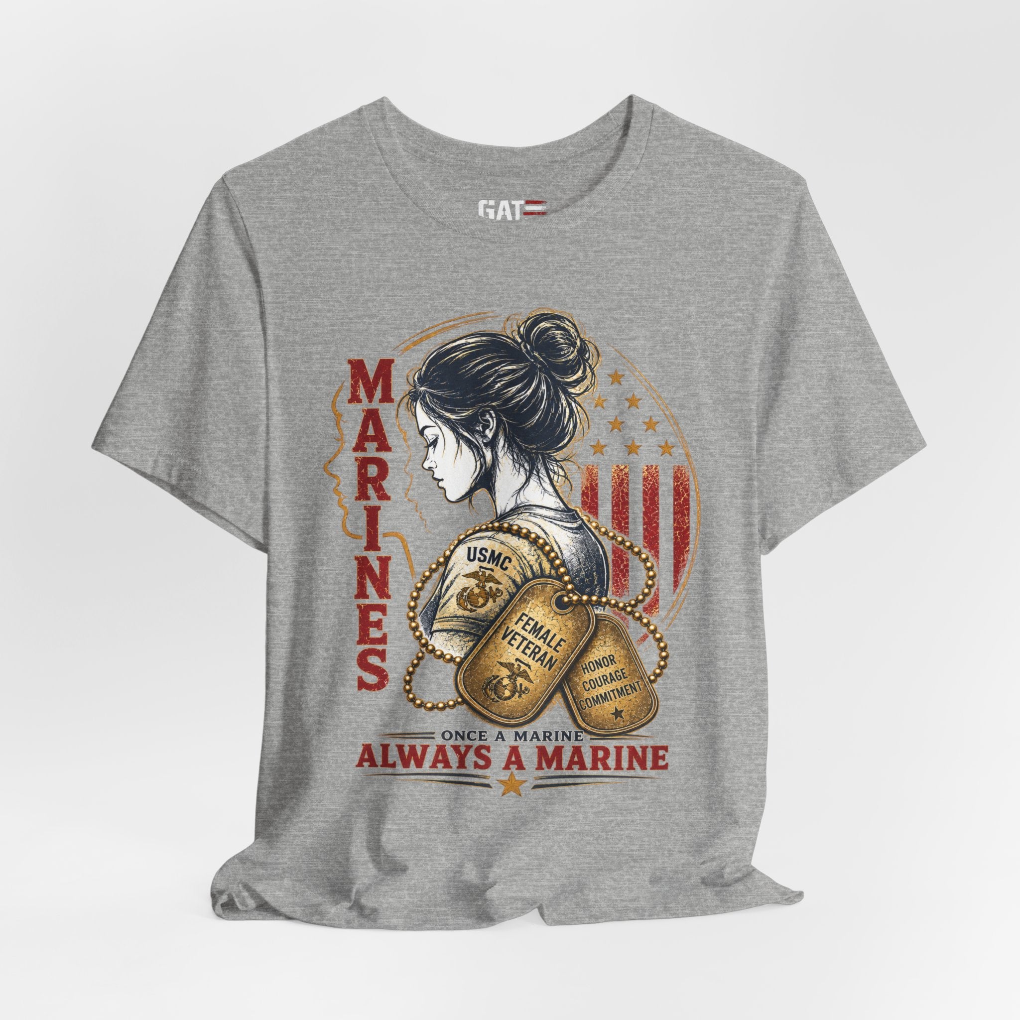 Female Marine Vet T‑Shirt – "Once a Marine, Always a Marine" Patriotic Female Veteran Tee