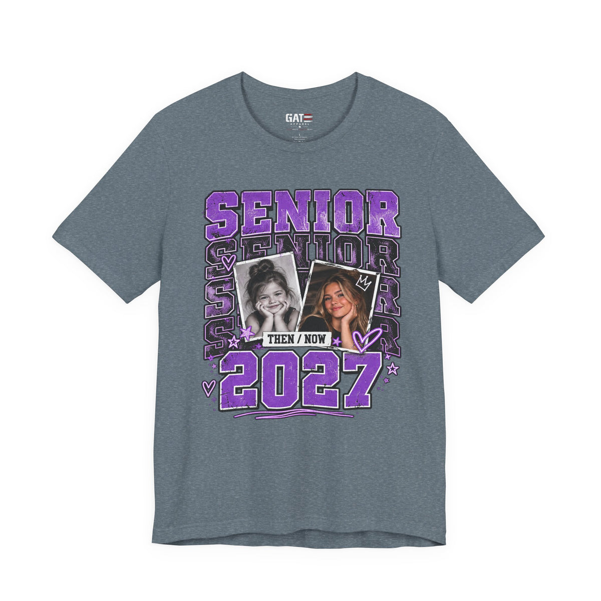 Senior 2027 Then & Now Yearbook Photo Shirt