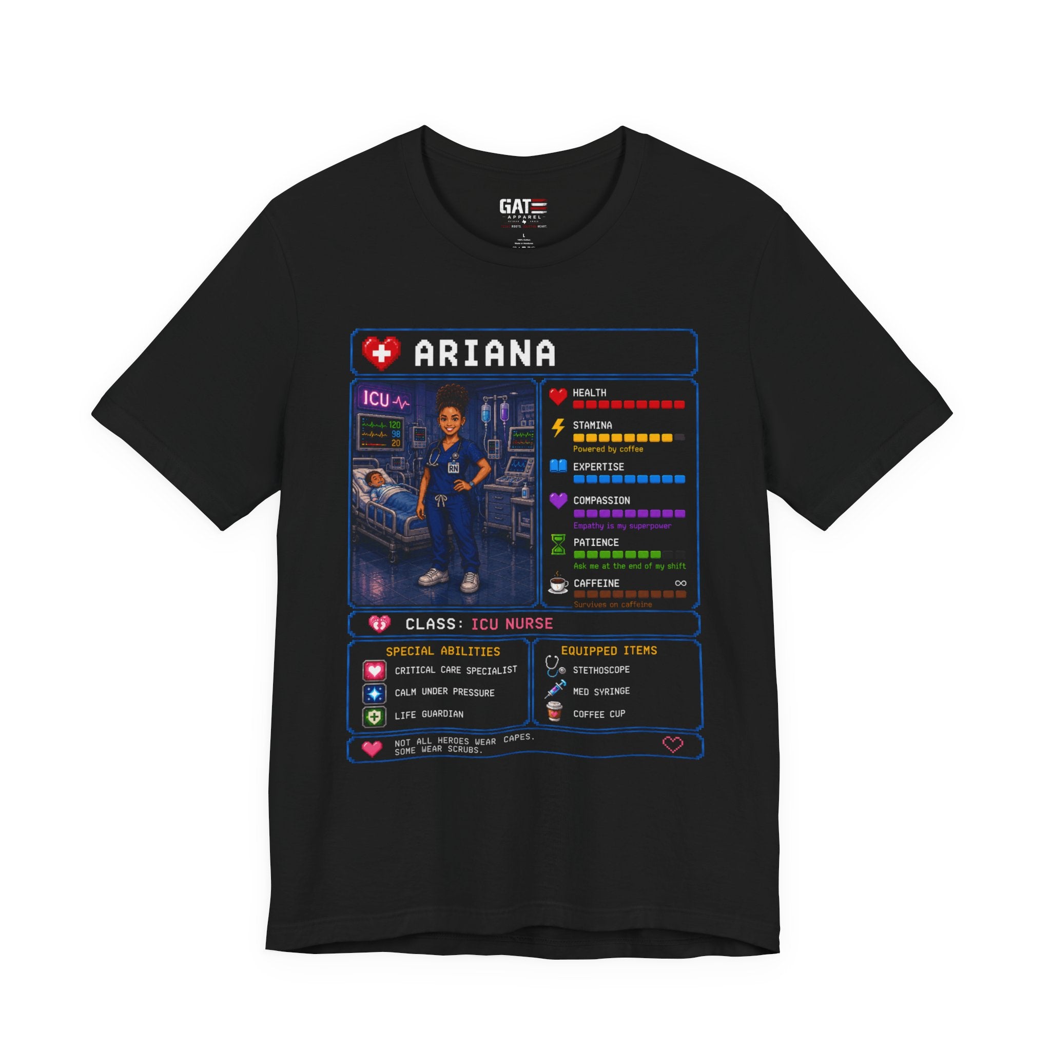 Custom ICU Nurse RPG Character Shirt | Personalized Nurse Gift