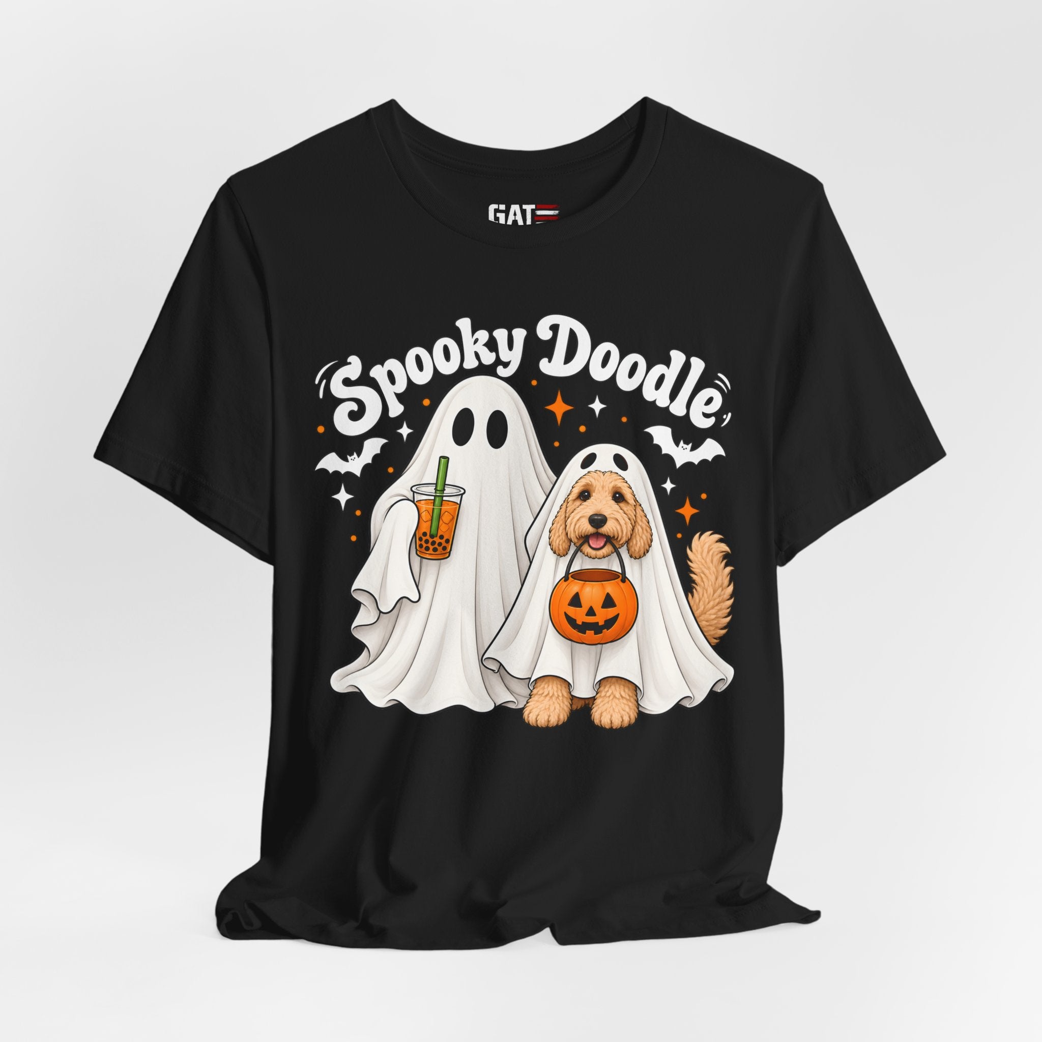 Spooky Doodle Halloween T-Shirt — Ghost & Doodle Dog Pumpkin Costume