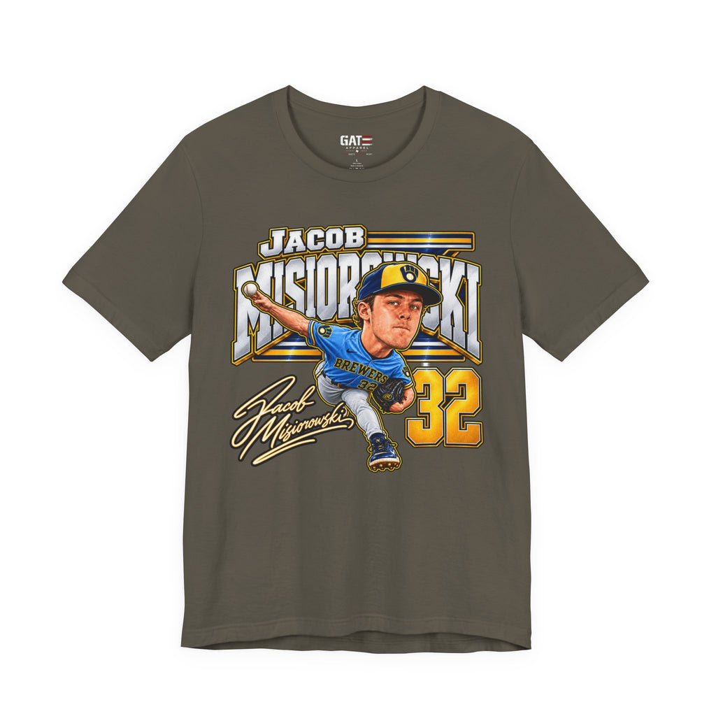 Jacob Misiorowski Milwaukee Brewers #32 Baseball Tee