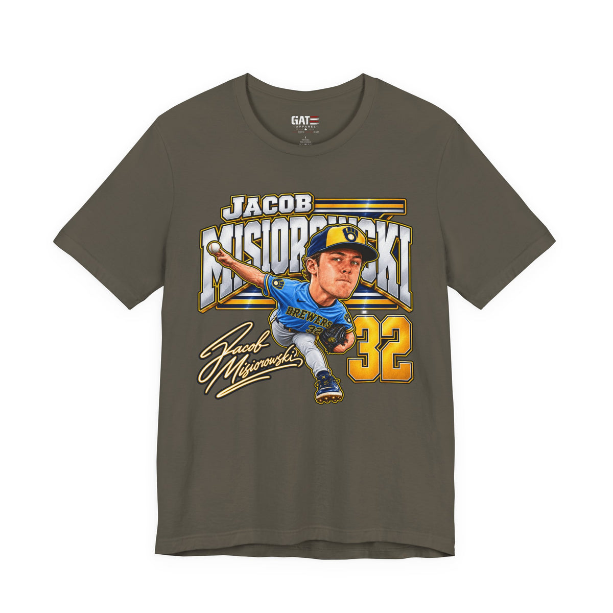 Jacob Misiorowski Milwaukee Brewers #32 Baseball Tee