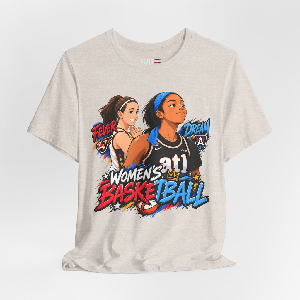 Caitlin Clark Angel Reese Shirt WNBA Basketball Rivalry Fever Sky Graphic Tee