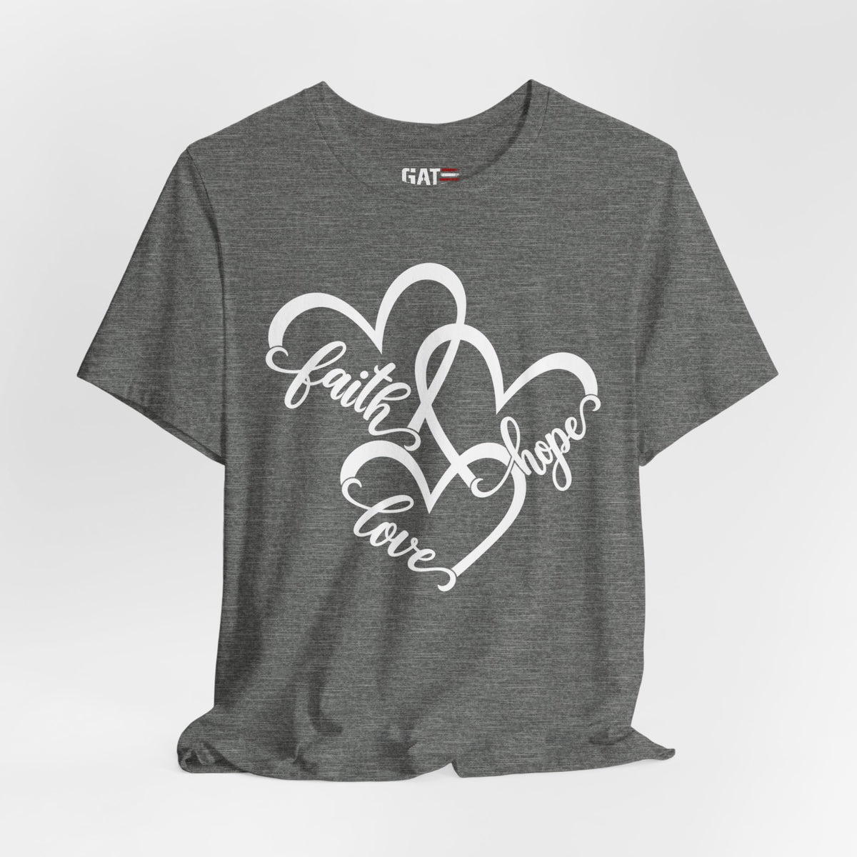 Faith Hope Love Heart T-Shirt — Inspirational Christian Tee
