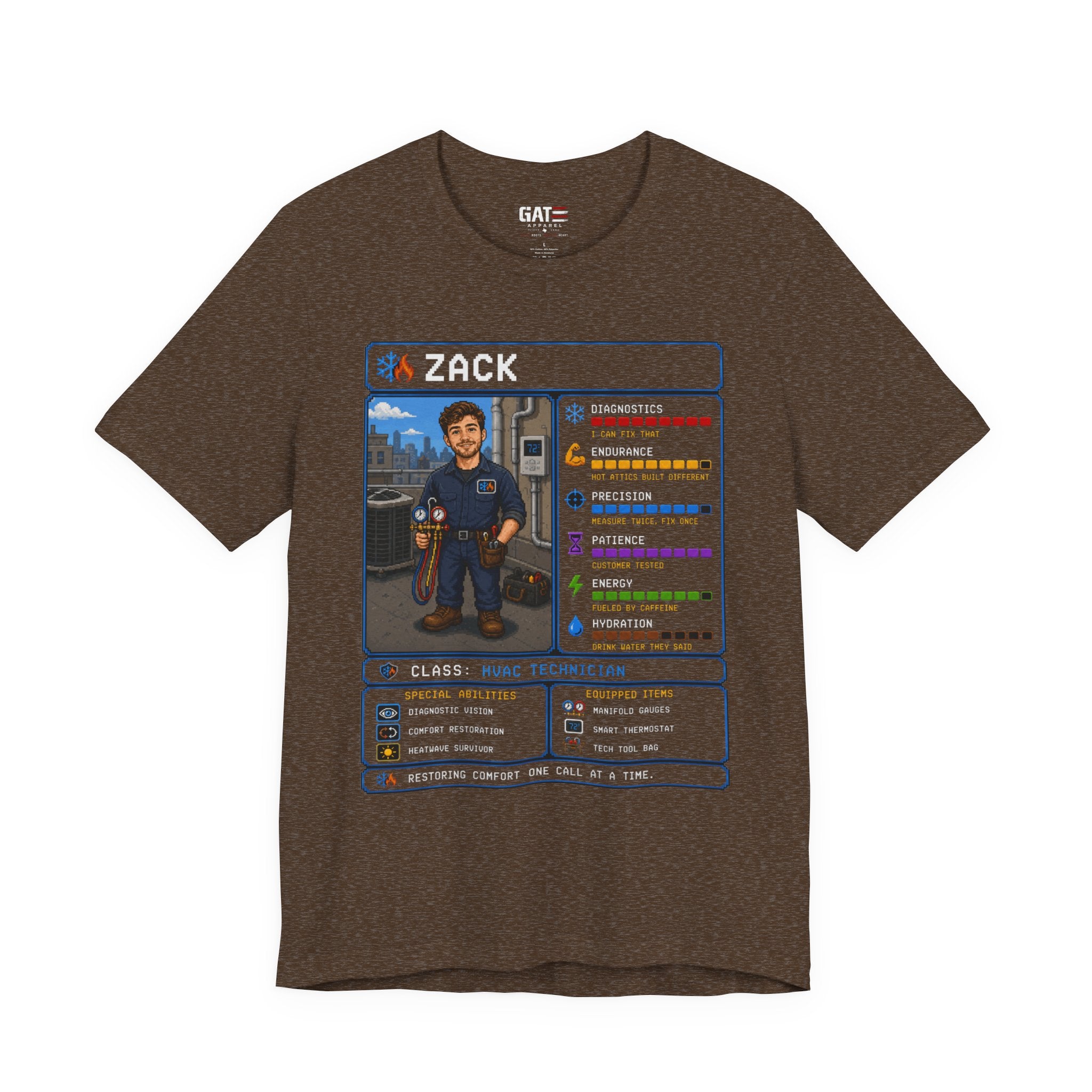 Custom HVAC Technician RPG Character Shirt| Personalized HVAC Tech Gift
