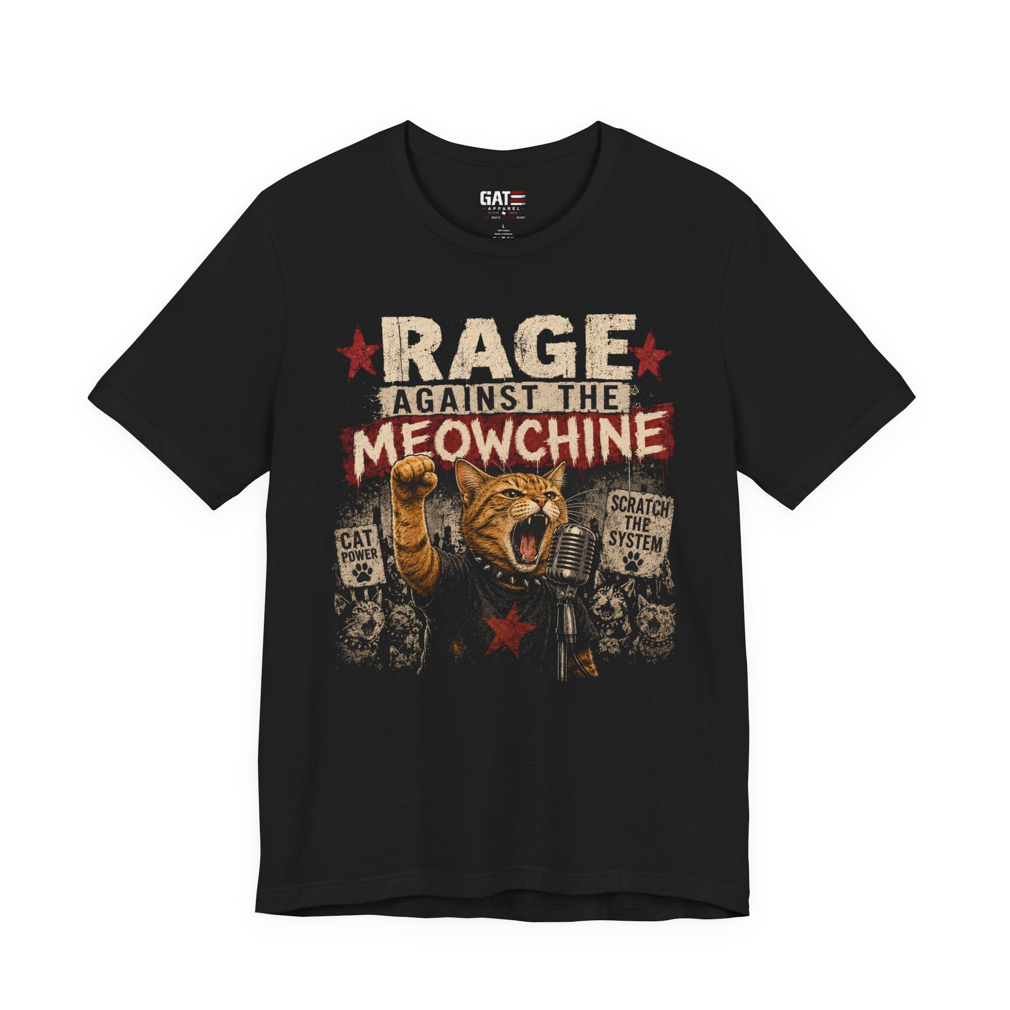 Rage Against the Meowchine T-Shirt — Funny Cat Band Graphic Tee