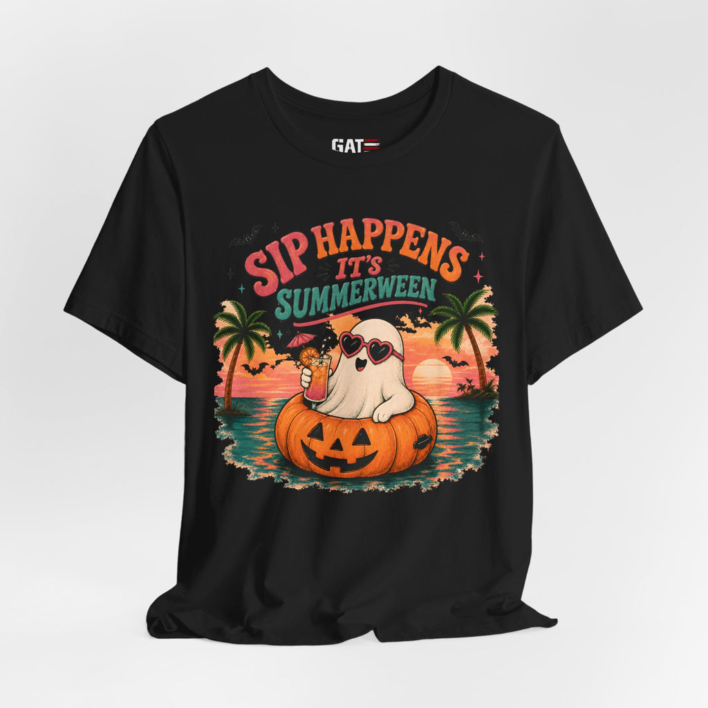 Summerween Shirt, Spooky Beach Shirt, Ghost Beach Tee, Halloween Beach Shirt, Coastal Halloween Tee, Tropical Ghost Shirt