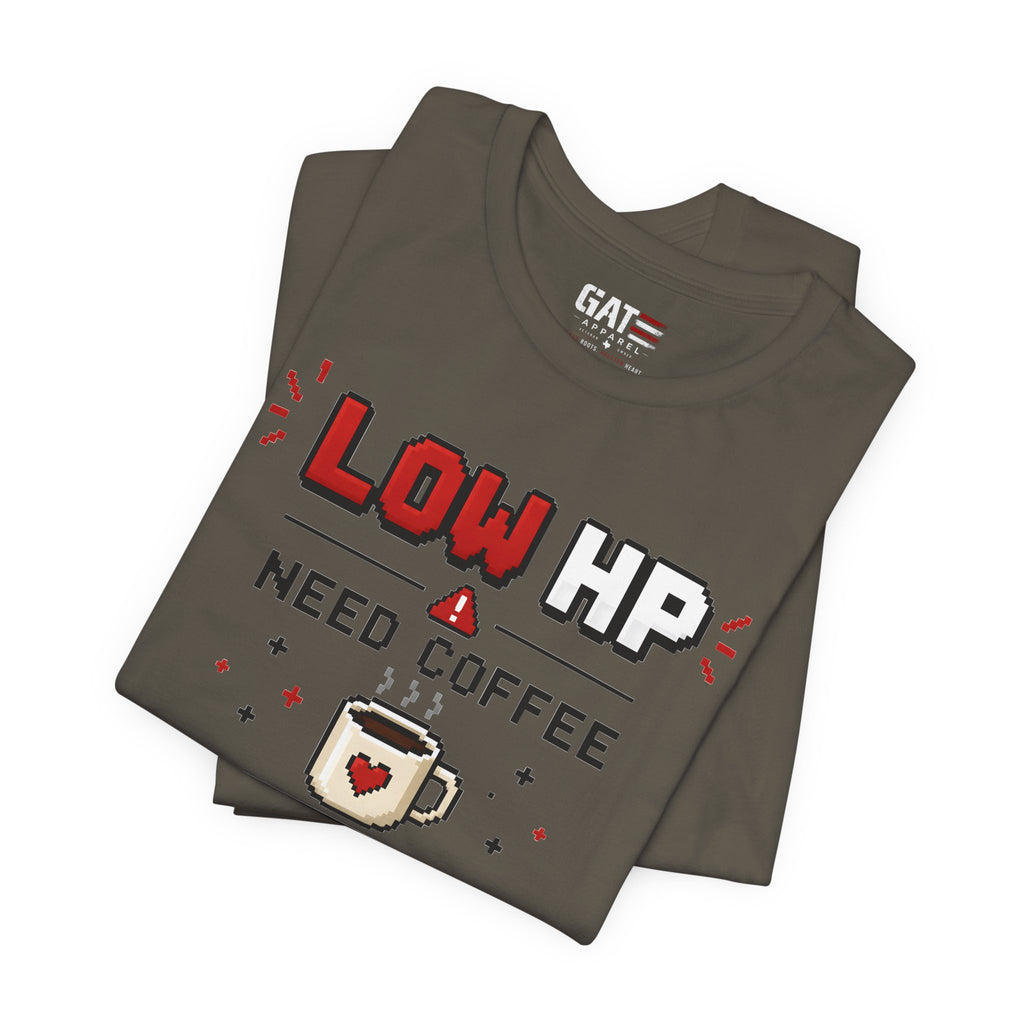 Funny Coffee Lover Shirt, Gamer Coffee Tee, Retro Pixel Art Shirt, Caffeine Addict Gift, Gaming T-Shirt