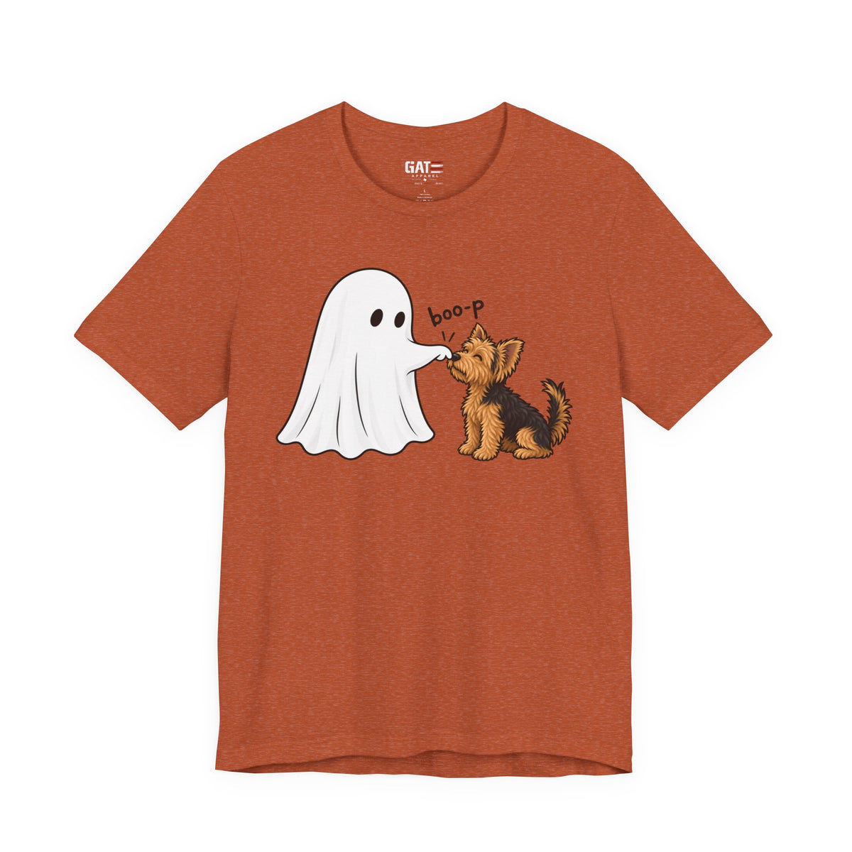 Halloween Ghost & Terrier— "boo-p" Cute Dog Halloween T-Shirt