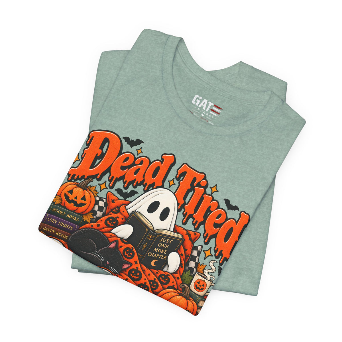 Dead Tired Still Reading Halloween Shirt | Book Lover Tee