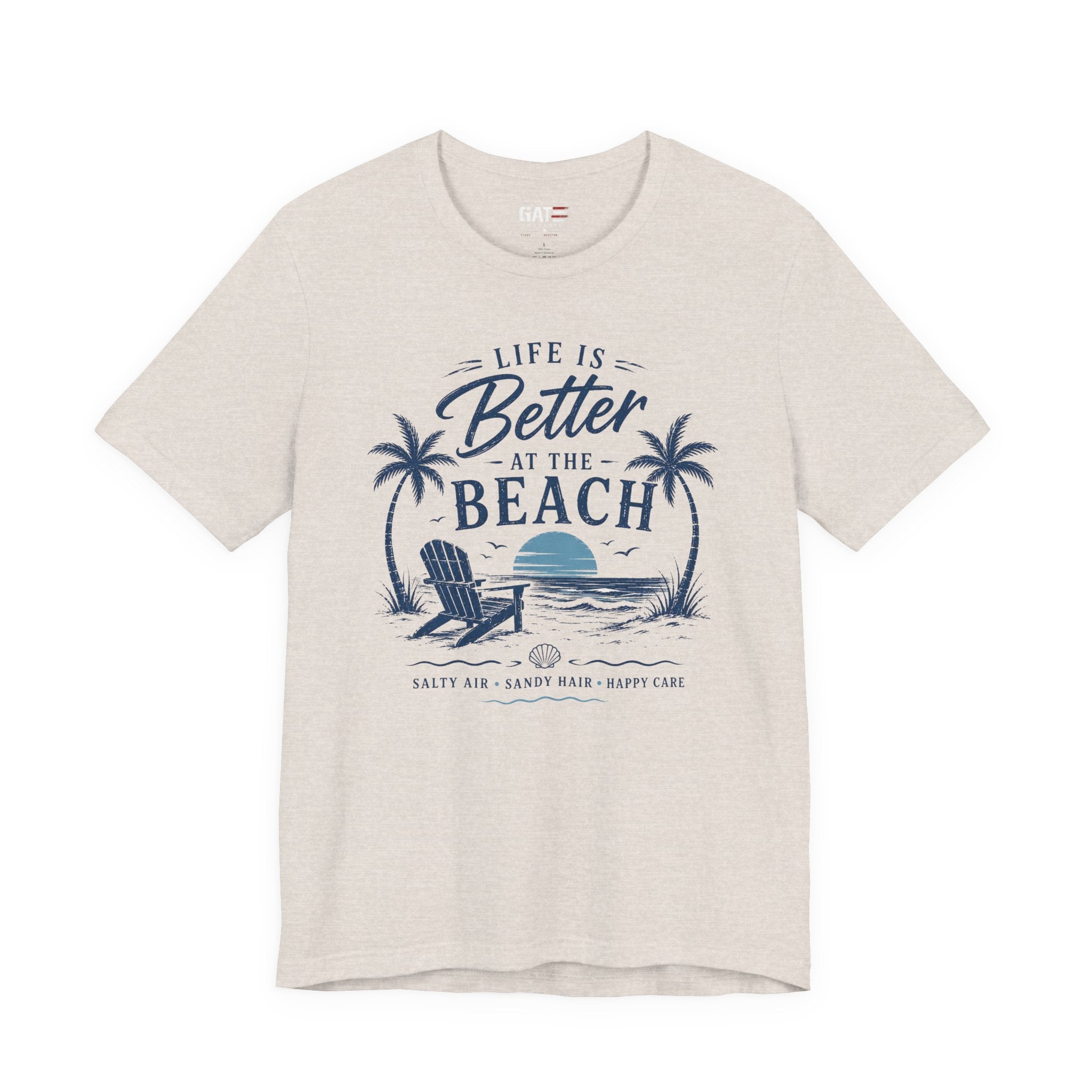 Life Is Better at the Beach T-Shirt — Vintage Coastal Palm Tee