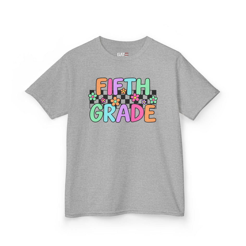 Custom Grade Level Shirt for Kids – Retro Checkered Floral Back to School Tee