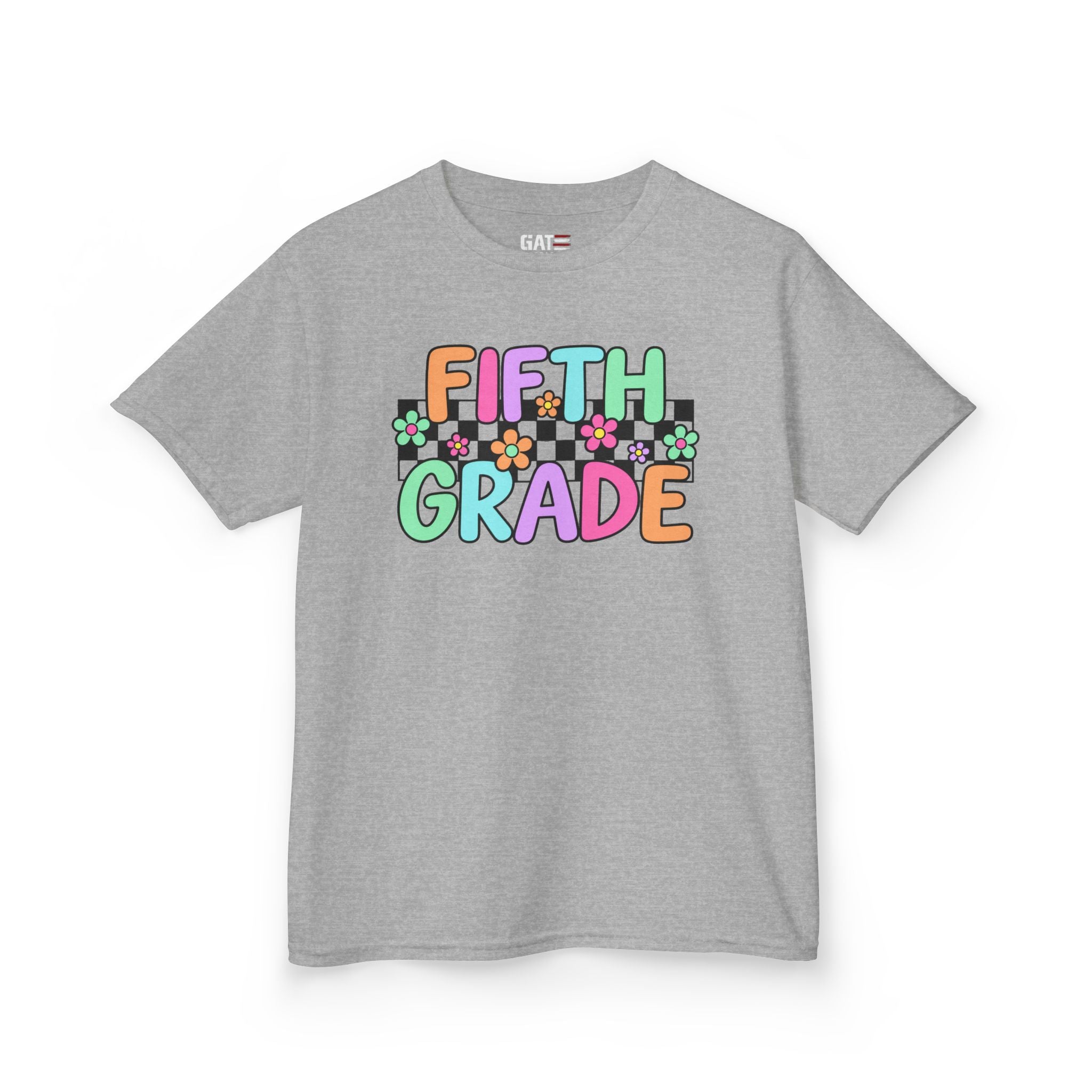 Custom Grade Level Shirt for Kids – Retro Checkered Floral Back to School Tee