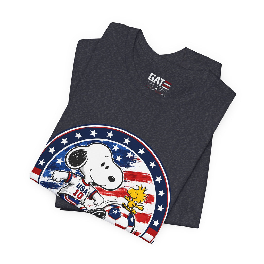 USA Soccer Snoopy Shirt  Patriotic USA Soccer Tee American Flag Design, World Cup, Soccer Fan