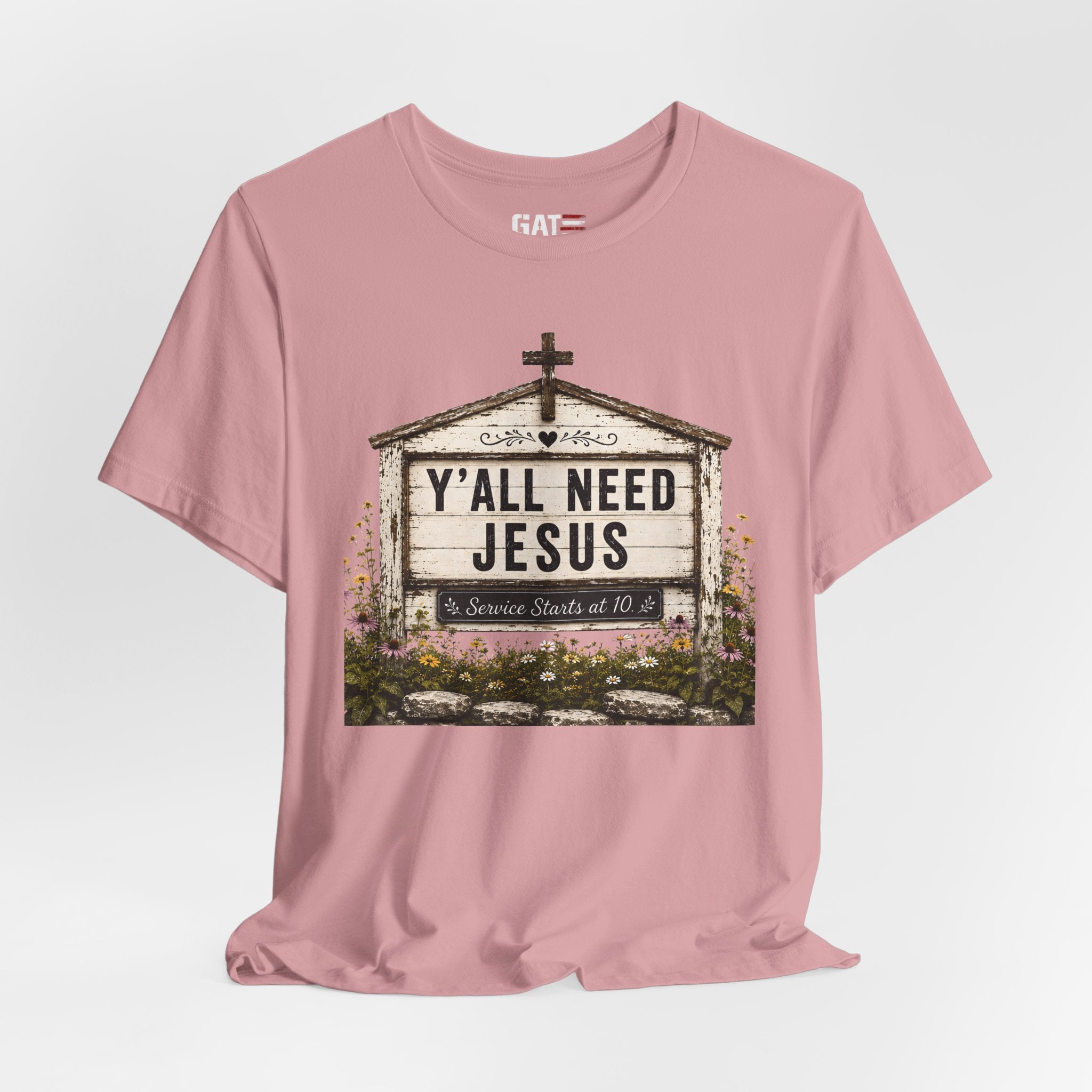 Y'all Need Jesus, Christian Shirt for Women, Rustic Faith Graphic Tee, Country Western Shirt, Farmhouse Christian Gift, Cowgirl Church Tee