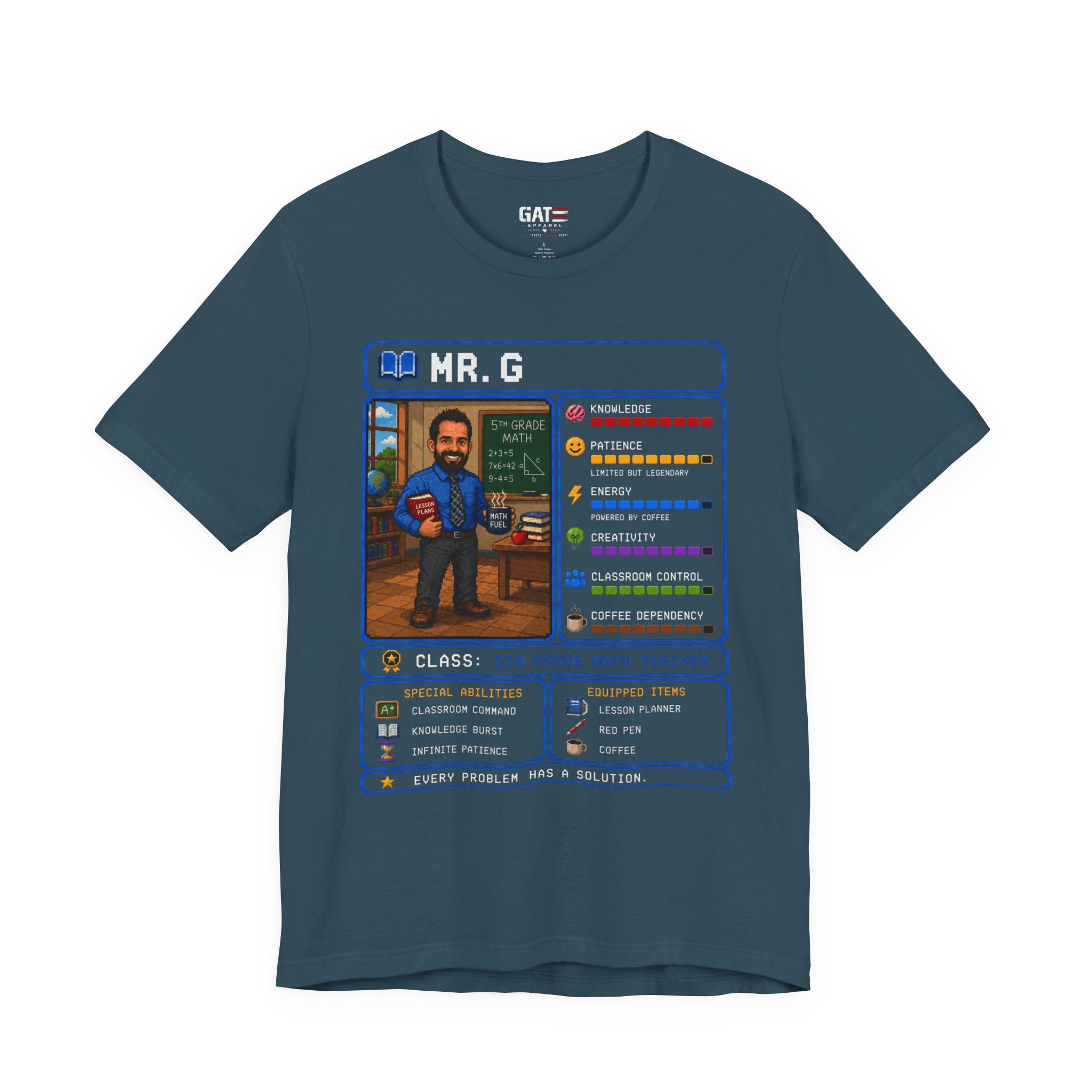 Custom Math Teacher RPG Character Shirt | Personalized Teacher Gift